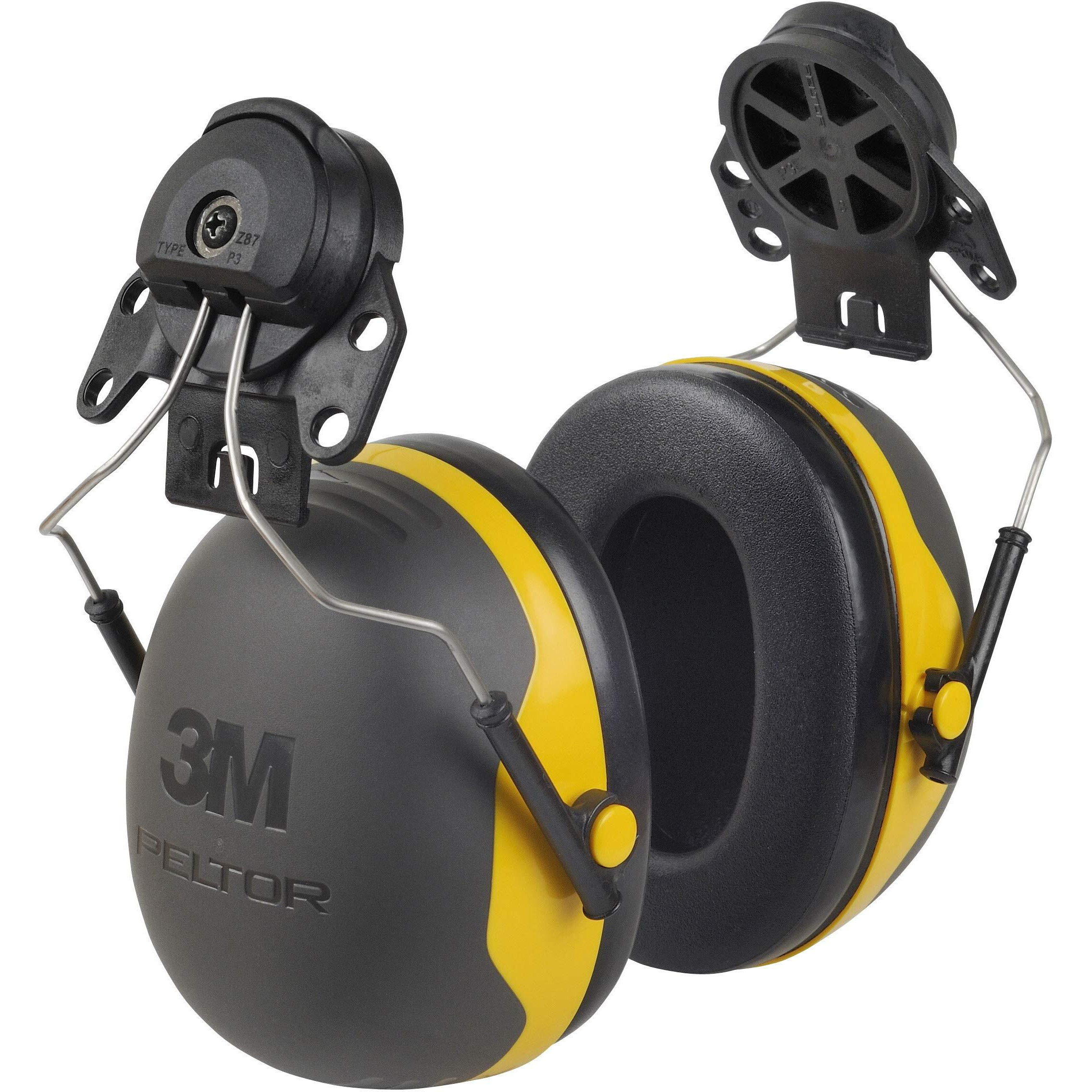 3M Peltor Ear Muffs, Noise Protection, Hard Hat Attachment, Nrr 24 Db, Construction, Manufacturing, Maintenance, Automotive, Woodworking, X2P3E,Black/Yellow