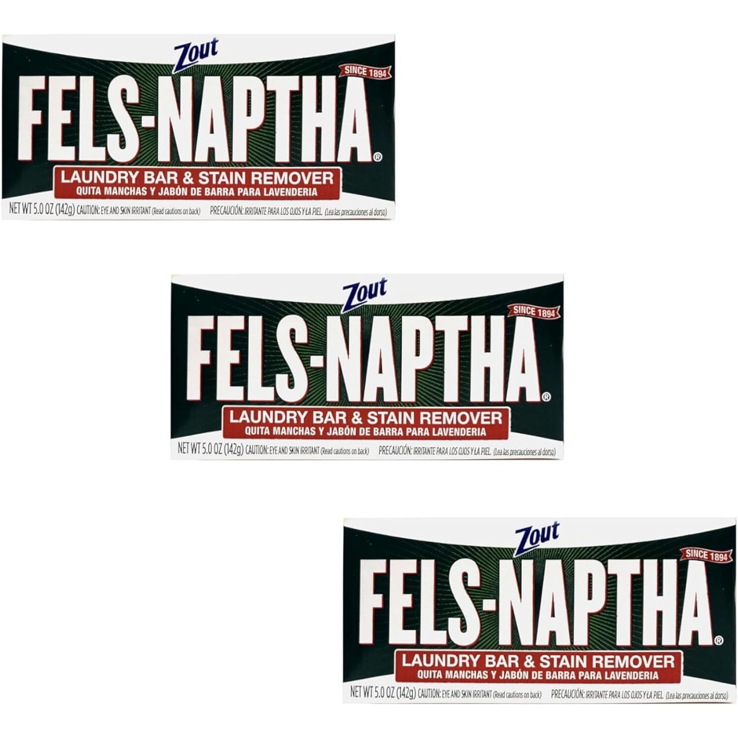 Fels Naptha Laundry Bar And Stain Remover, 5.5 Ounce - Pack Of 3
