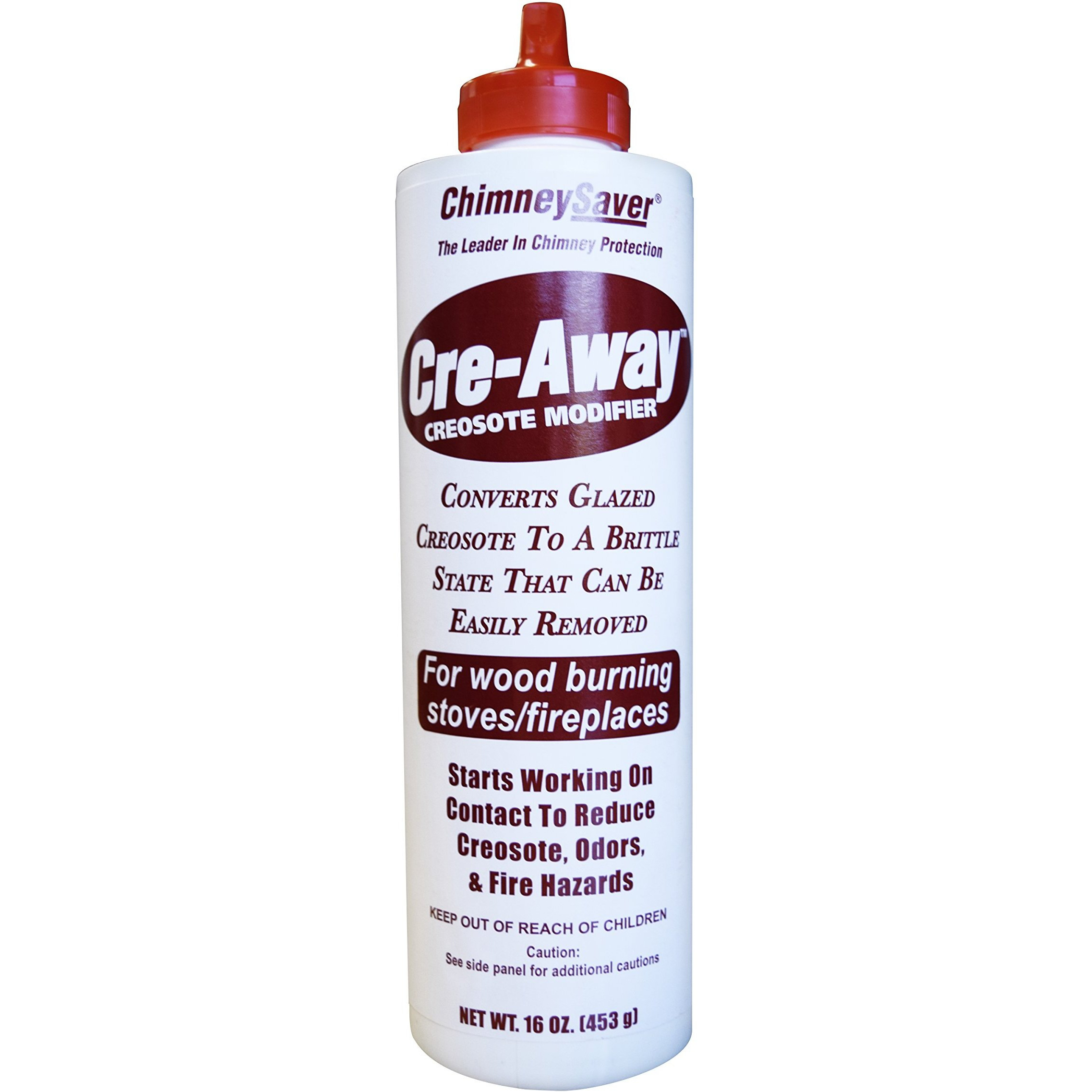 Chimneysaver Cre-Away Creosote Modifier (16 Oz Squeeze Bottle) - The Original Creosote Remover For Chimneys, Wood Stove Cleaner, Wood Burning Fireplace