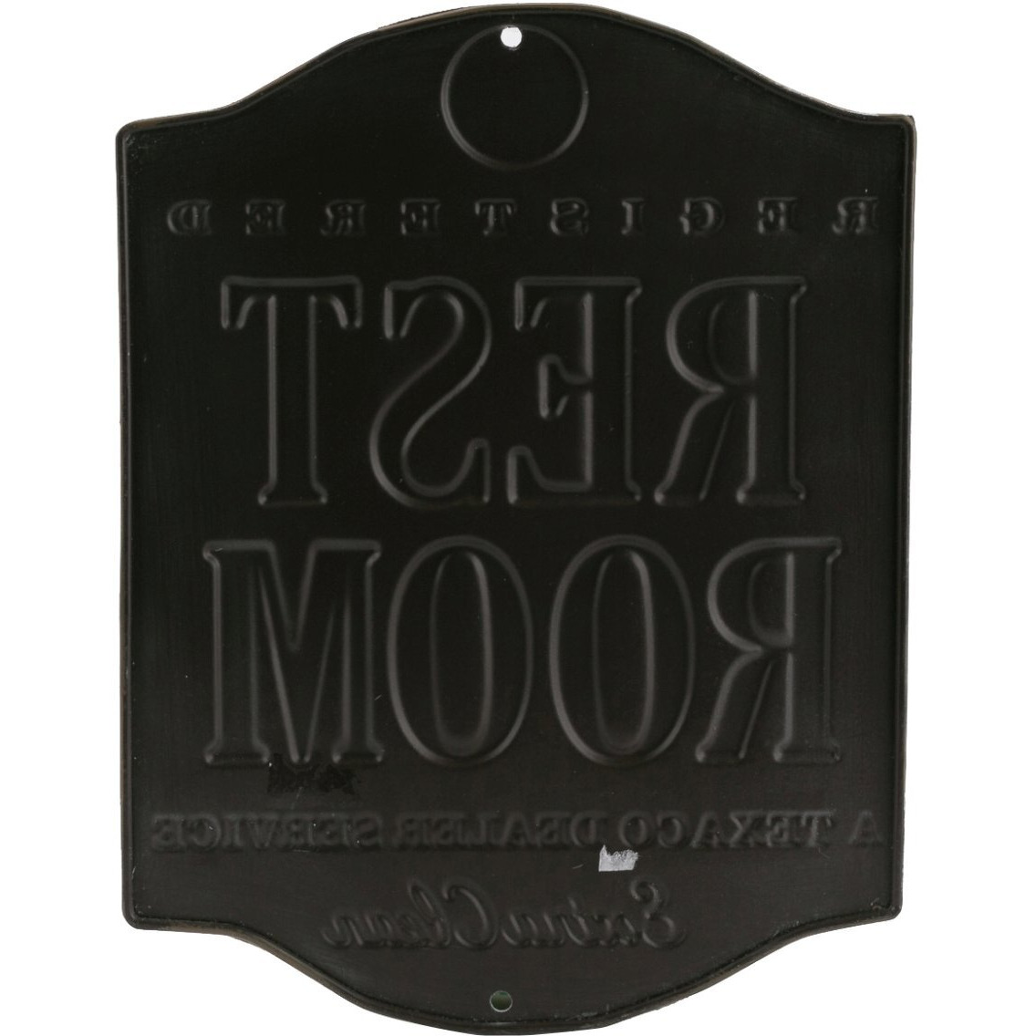 Open Road Brands Texaco Restroom Embossed Metal Sign - Vintage Texaco Restroom Sign For Bathroom - Registered And Extra Clean