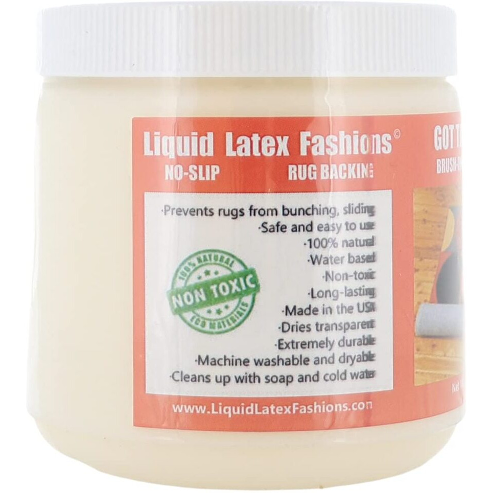 Gotta Grip-It Non-Slip Rug Fixative Gum 16 Oz - Safe And Easy To Use, Machine Washable And Dryer Safe, Backings Adhesive, Natural- 16 Oz