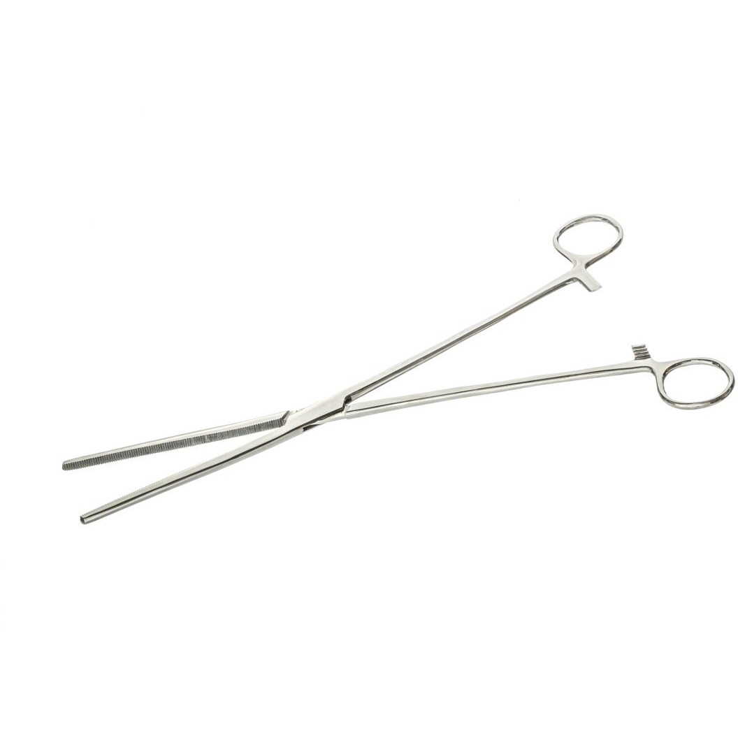 Se 12-Inch Stainless Steel Straight Forceps - Self-Locking, Serrated Tip For Precision Grip And Clamping - Perfect For Crafting, Fishing Tasks, Jewelry Making, And More -612Fs