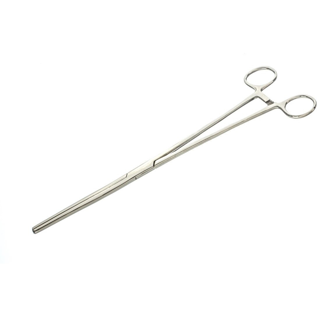 Se 12-Inch Stainless Steel Straight Forceps - Self-Locking, Serrated Tip For Precision Grip And Clamping - Perfect For Crafting, Fishing Tasks, Jewelry Making, And More -612Fs