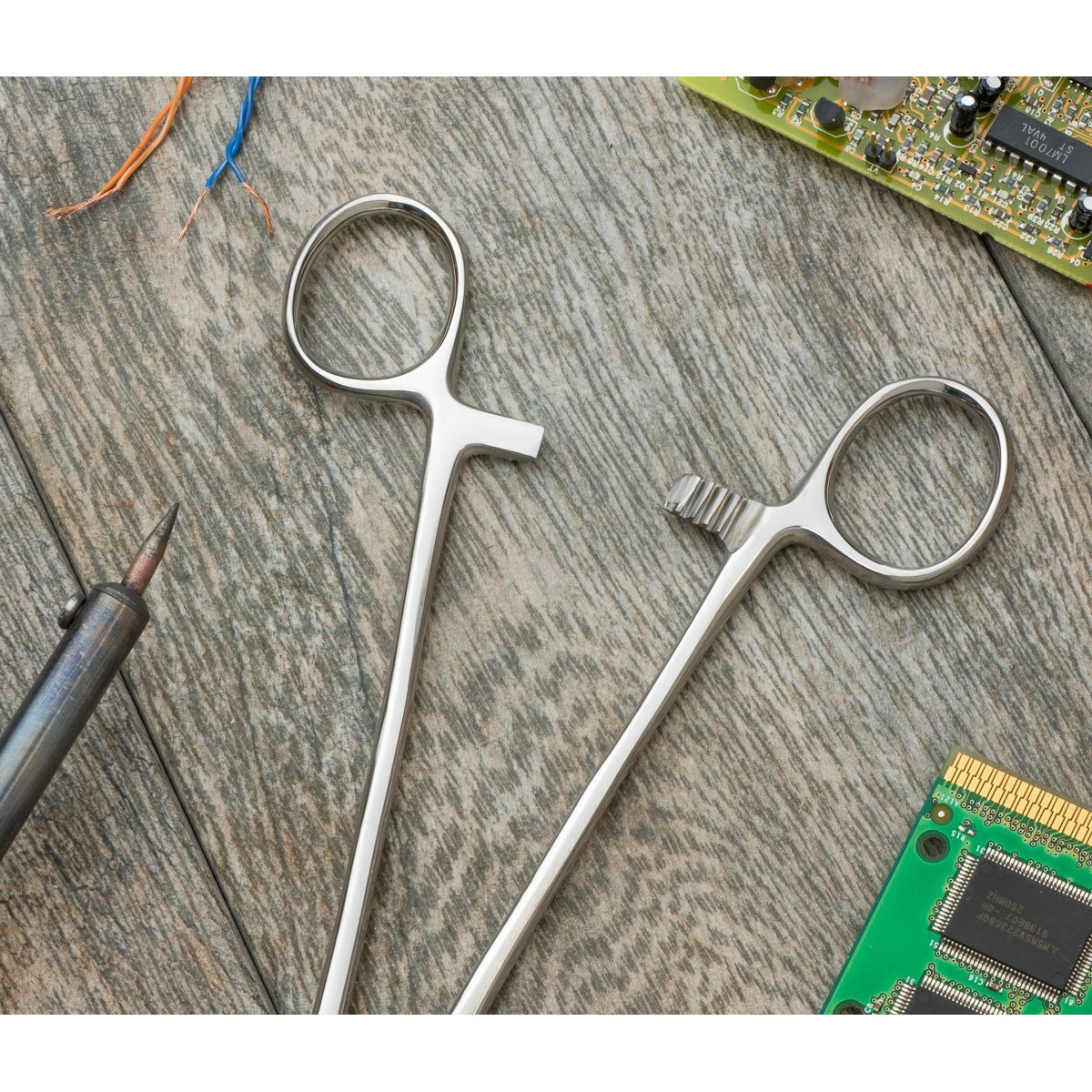 Se 12-Inch Stainless Steel Straight Forceps - Self-Locking, Serrated Tip For Precision Grip And Clamping - Perfect For Crafting, Fishing Tasks, Jewelry Making, And More -612Fs