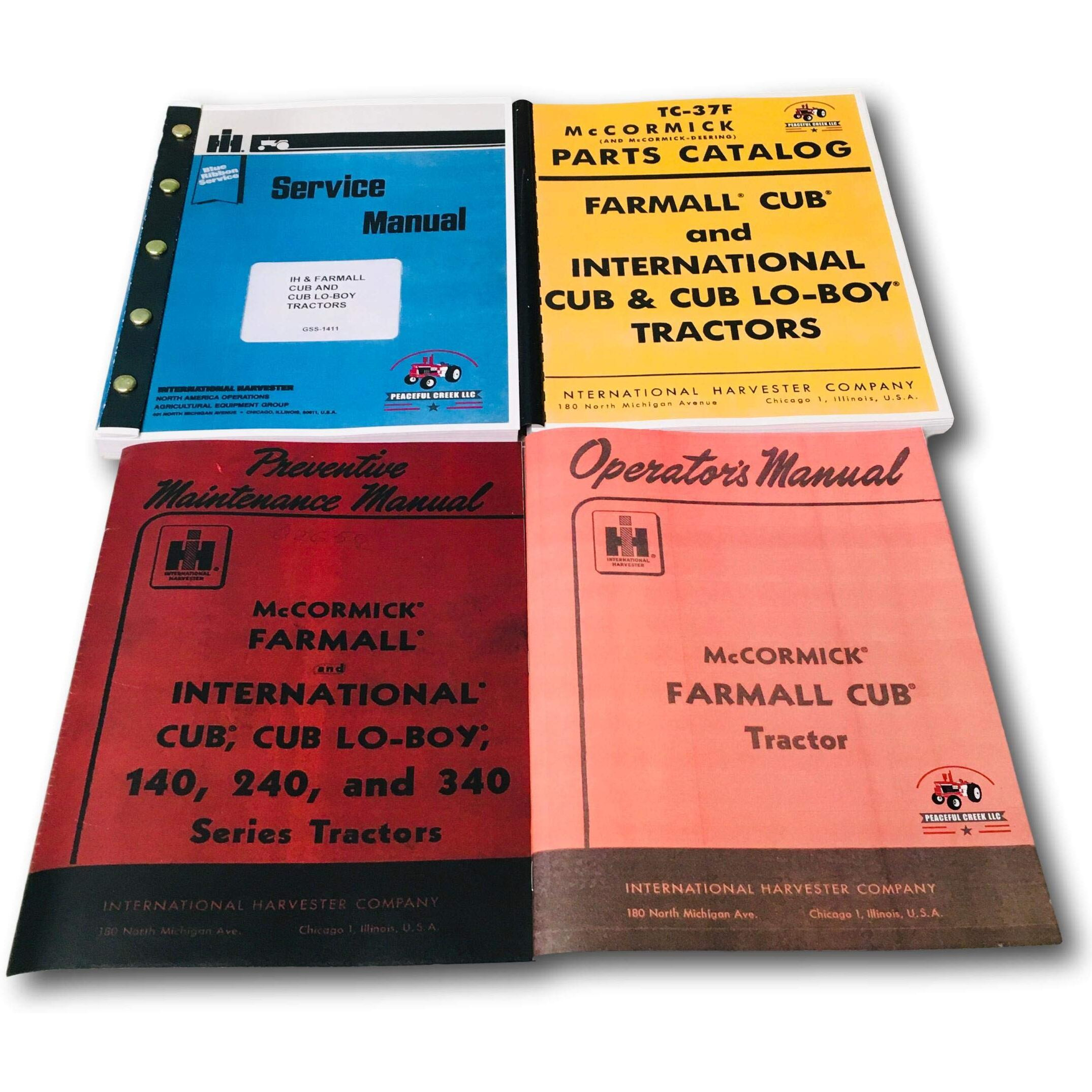 Farmall Cub Ih Tractor Manual Set Operators Service Repair Maintenance Parts