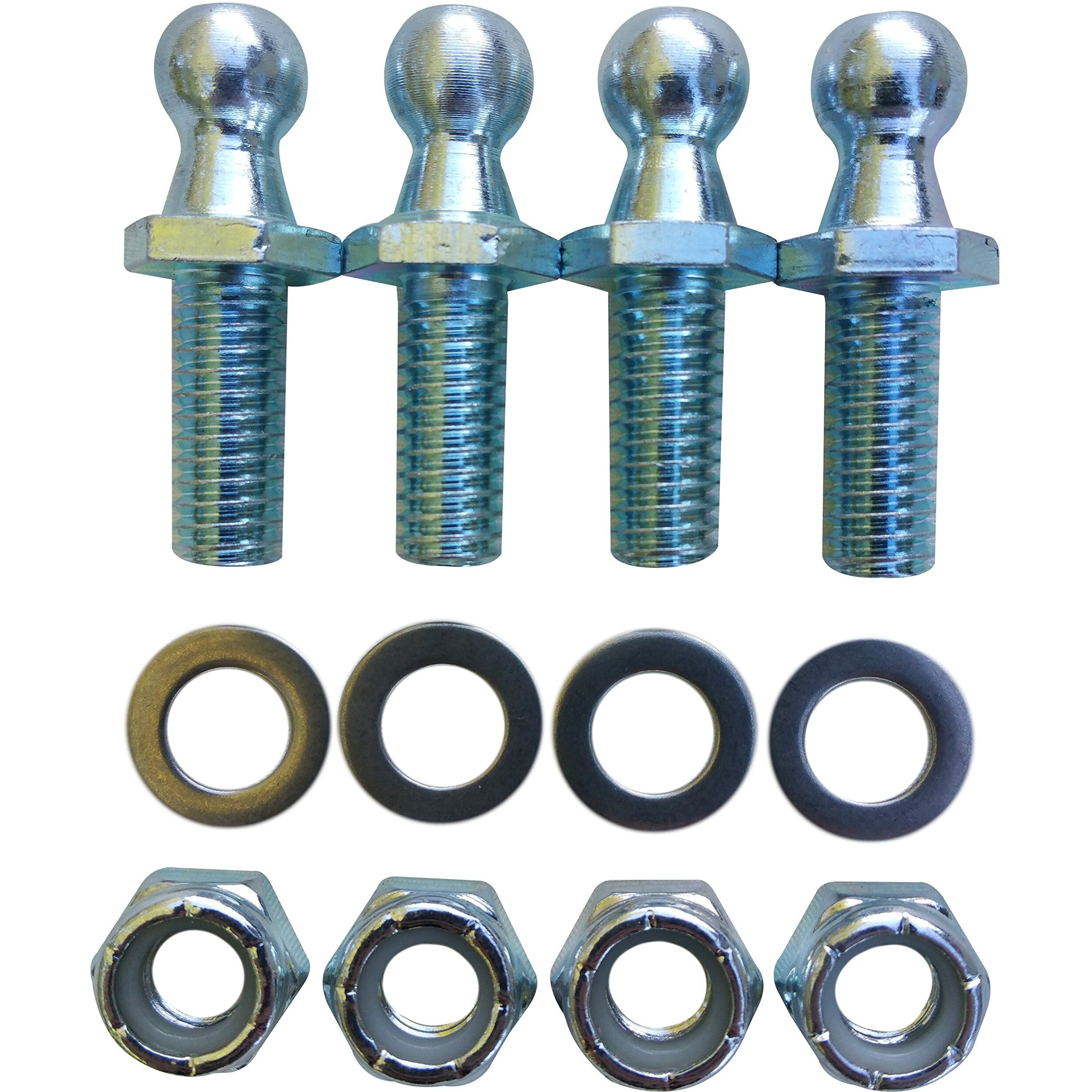 (4 Pack) 10Mm Ball Studs With Hardware - 5/16-18 Thread X 3/4" Long Shank - Gas Lift Support Strut Fitting