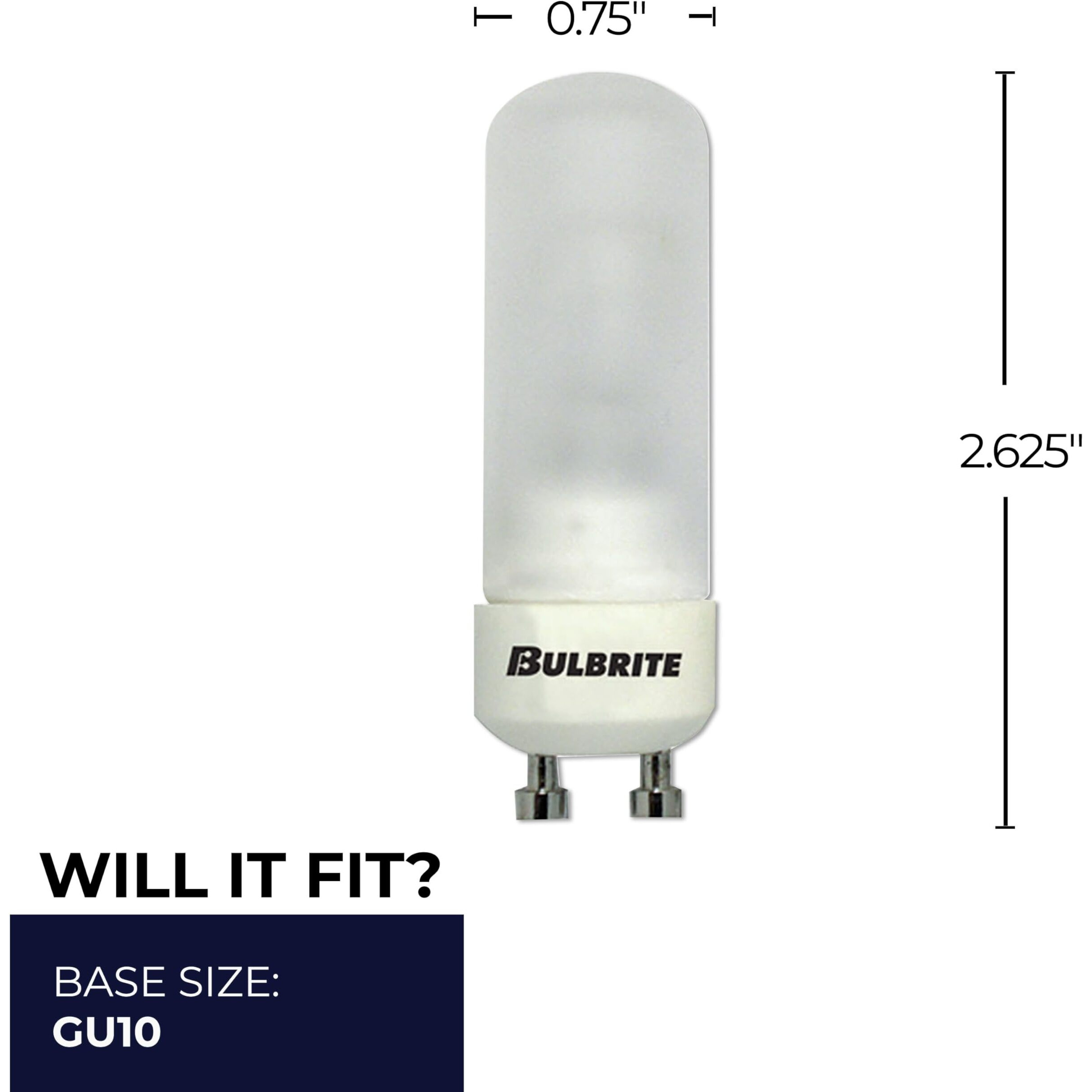 Bulbrite Q50Fr/Gu10 120-Volt Halogen Djd Type Tubular Gu10 Bulb, Frosted, 50-Watt