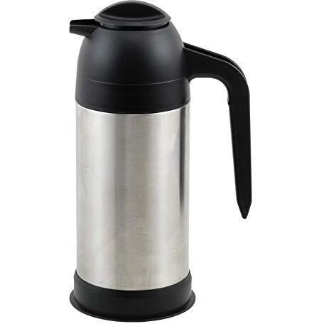 Winco Vss-24 Coffee/Cream Servers 24 Oz Vacuum Insulated, Silver, Black