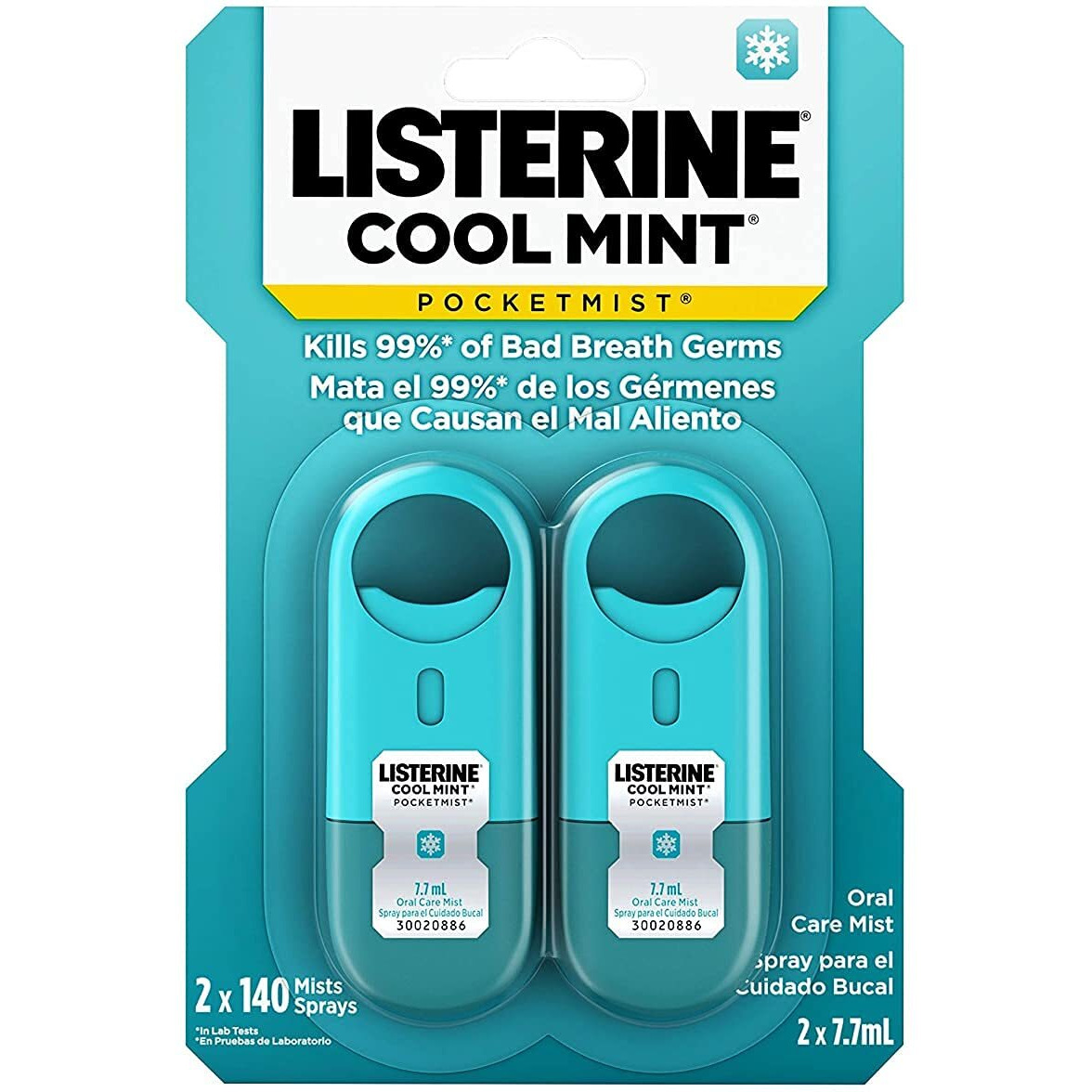 Listerine Pocketmist Cool Mint Oral Care Mist To Get Rid Of Bad Breath, 2 Pack ( Pack Of 8)