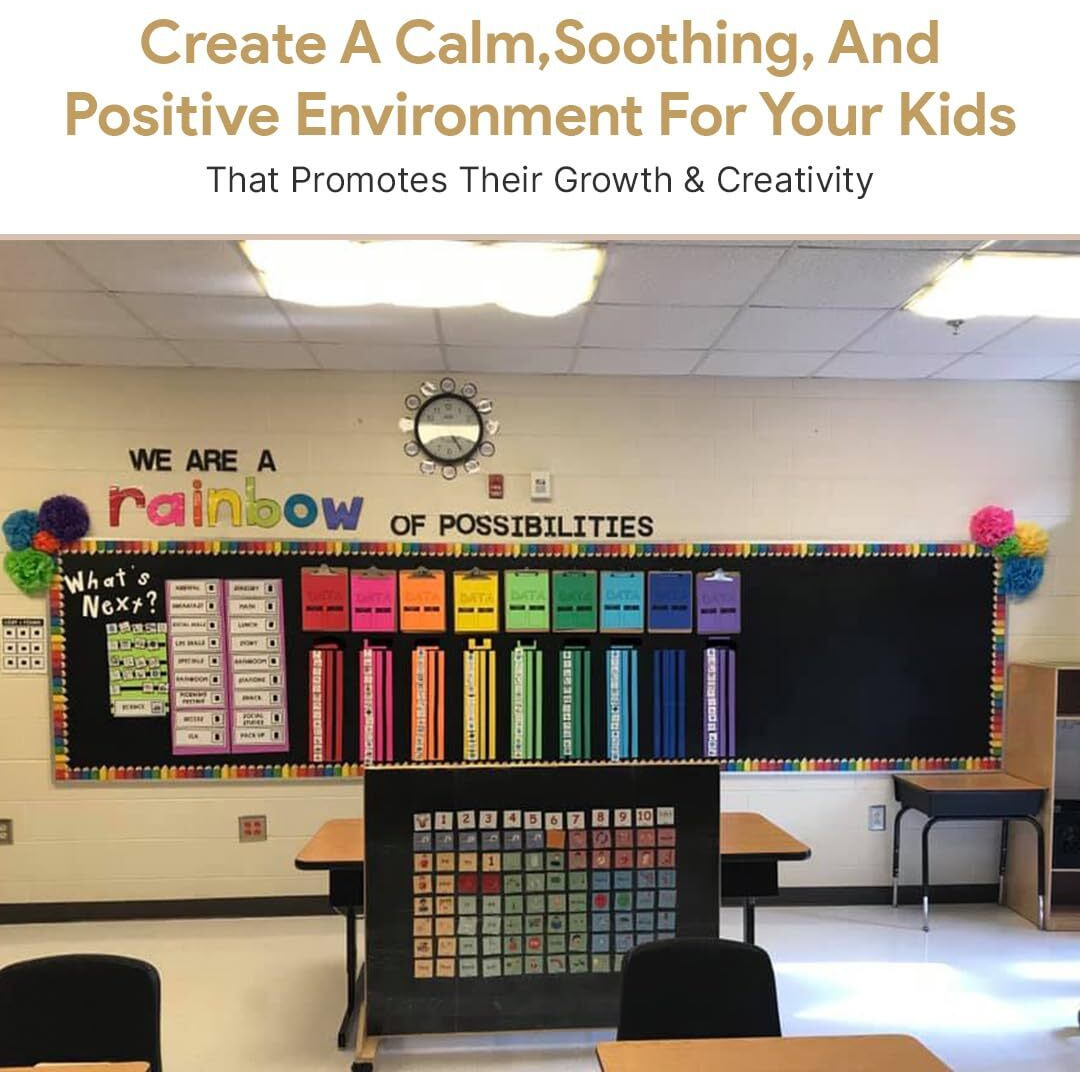 Everyday Educate Fluorescent Light Covers For Ceiling Lights, Classroom, Office, Or Light Covers Fluorescent Filter- Eliminates Flicker & Glare - 48" By 24" (4 Pack, Off White)