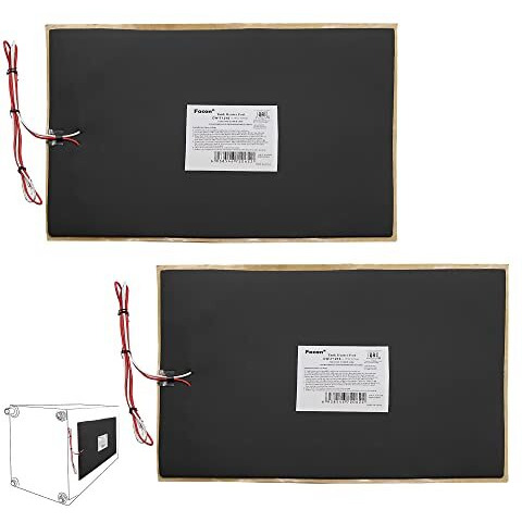 Facon Cw-T1218, 12" X 18" Rv Tank Heater Pad With Automatic Thermostat Control, Use With Up To 50 Gallons Fresh Water/Grey Water/Black Water Tank, 12Volts Dc, Qai Certificated, 2Packs