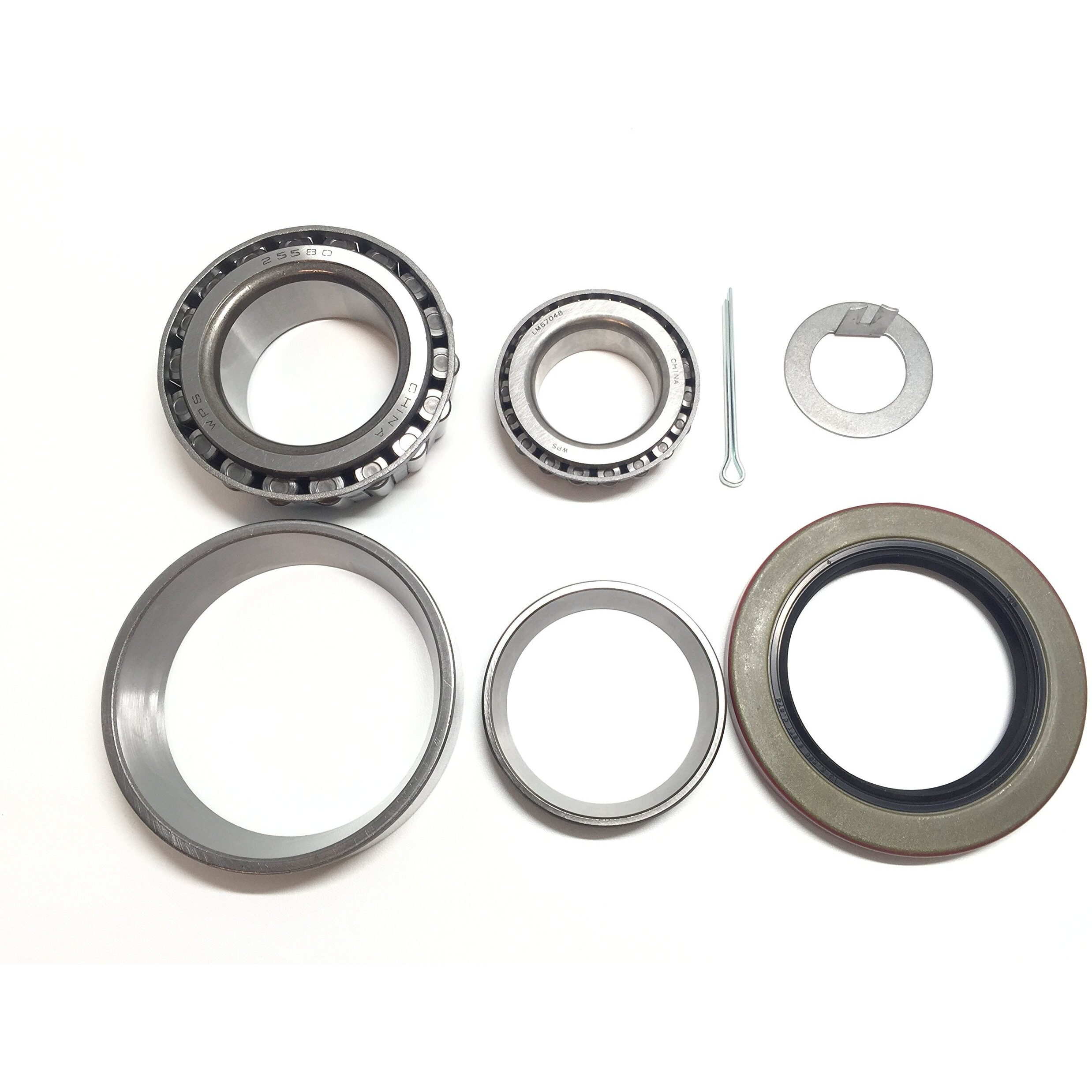 Wps Trailer Hub Wheel Bearing Kit 25580 Lm67048 With Grease Seal 10-36 (Or 10-10) For 5200-6000 Lb. Ez Lube Axles