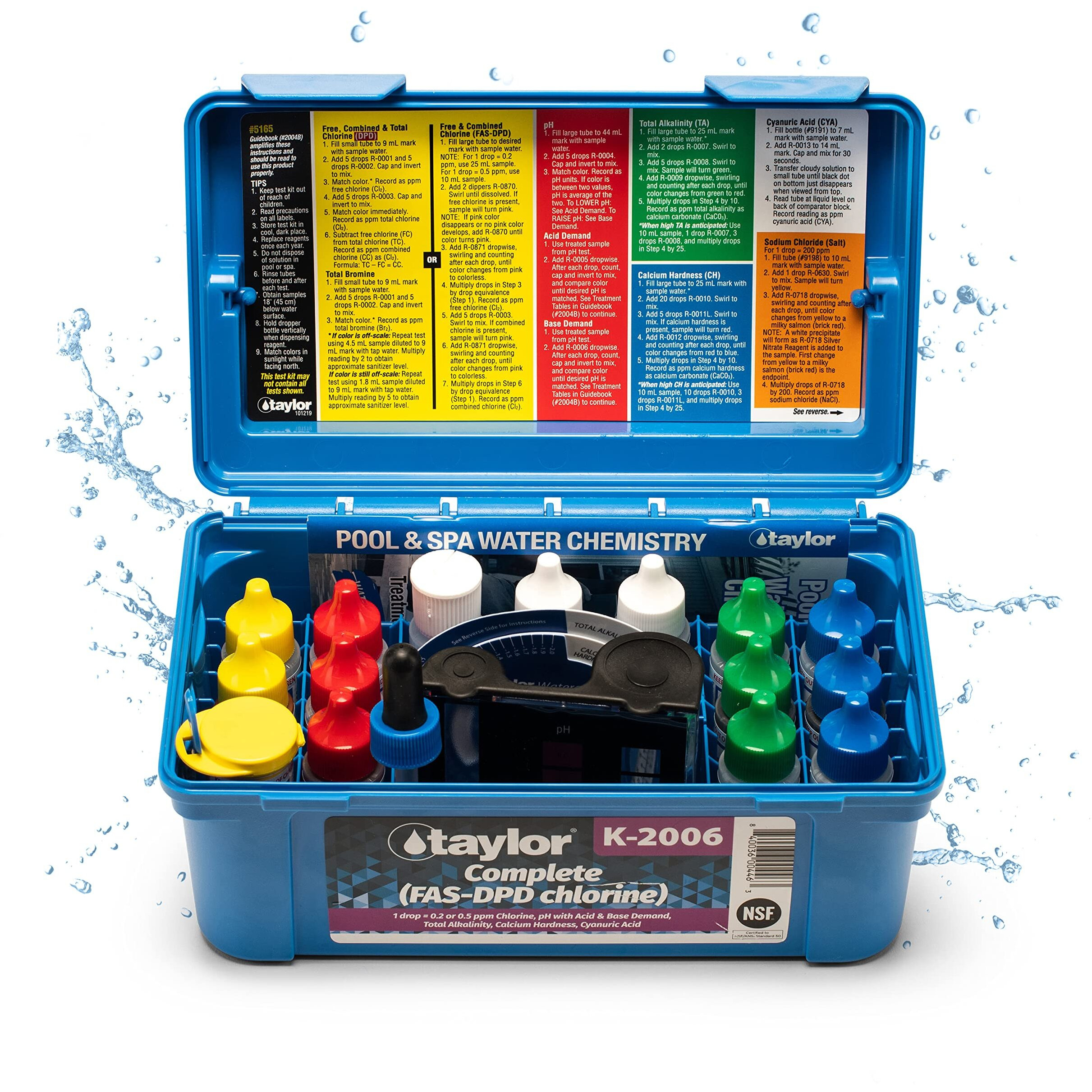 Taylor Technologies Inc K-2006 Test Kit Comp Chlorine Fas-Dpd