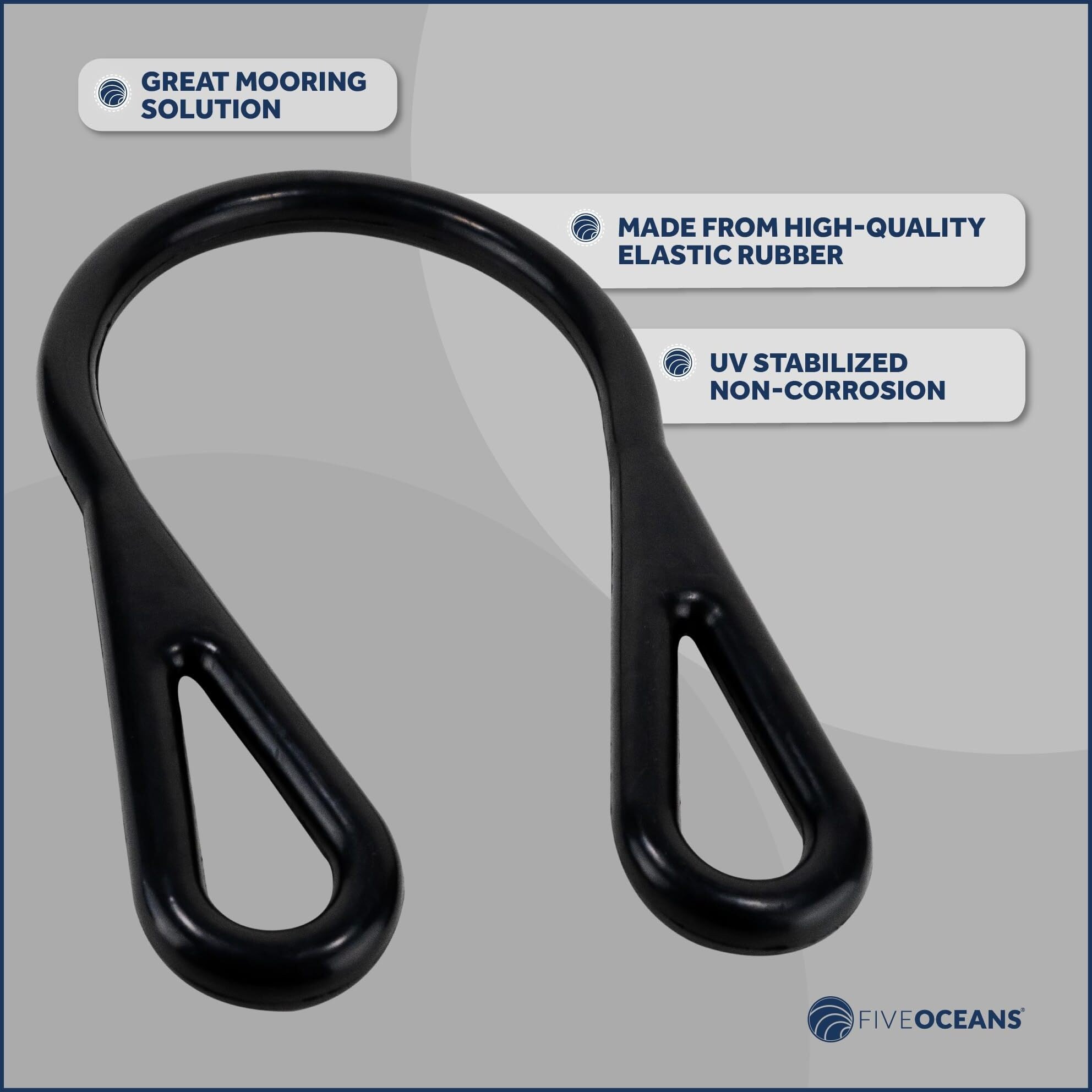 Five Oceans Fo1400 Marine Boat Mooring Line Rubber Snubbers Shock Absorber, 23-1/4 Inches