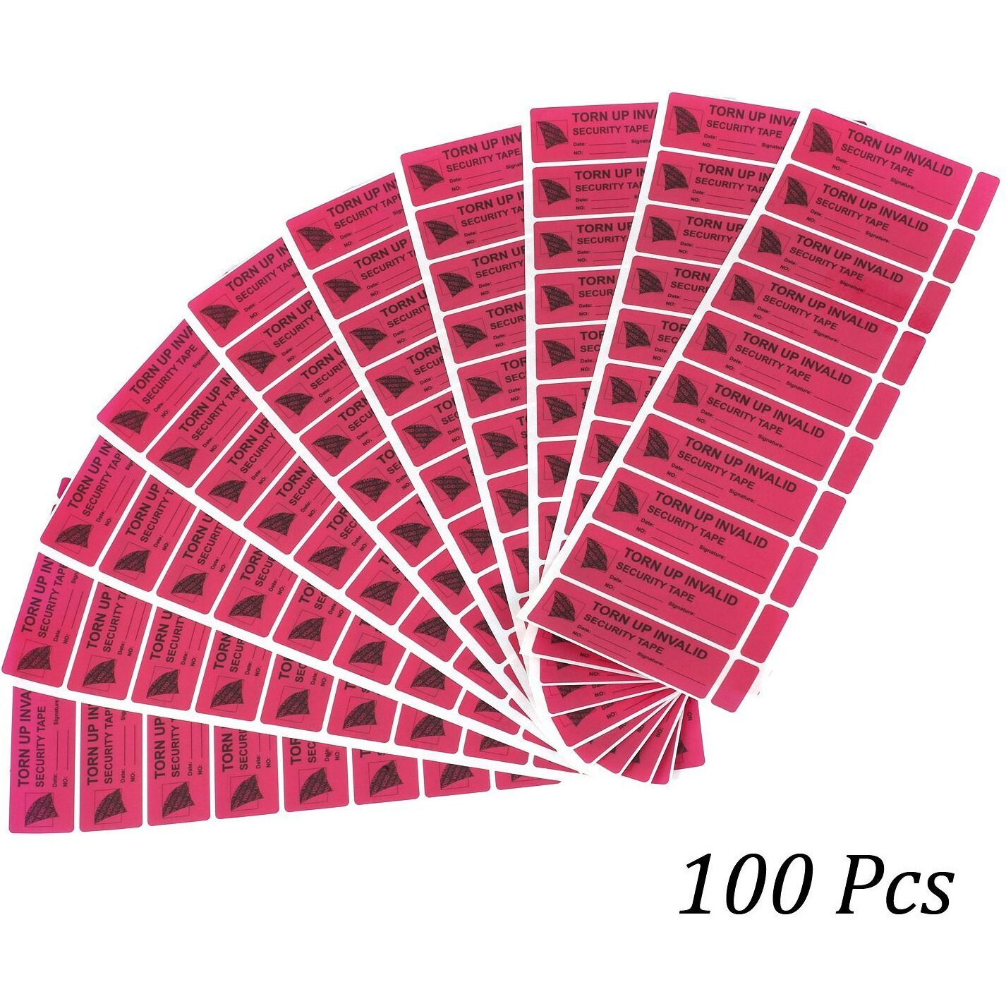 Solitary Walker 100Pcs Tamper Evident Security Labels 1X3 Inch Red No Transfer No Damage To Protected Item Tamper Proof Stickers Safety Torn Up Invalid Seals Tape