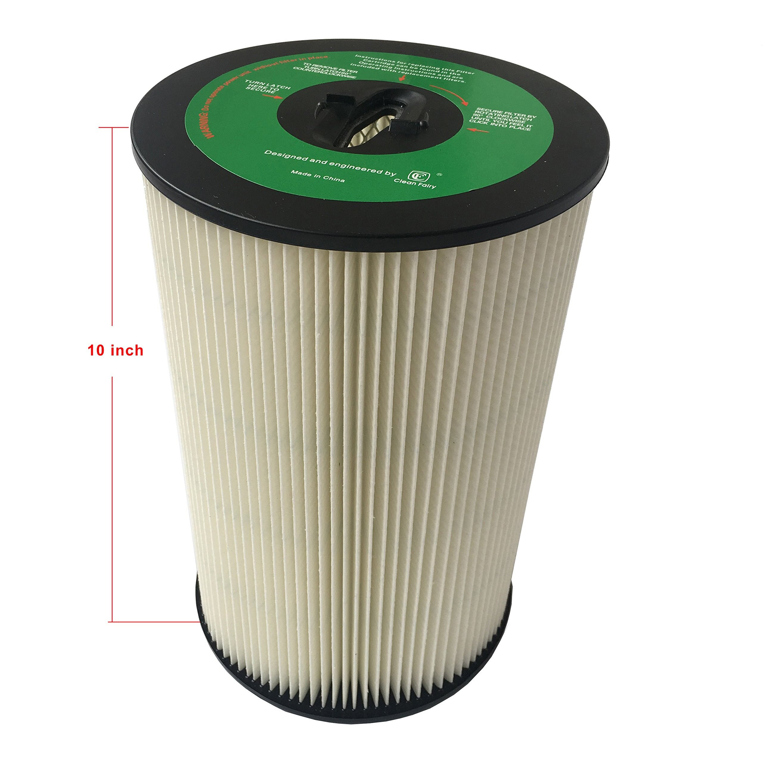 Cf Clean Fairy Vacuum Cleaner Filter 1-Piece Replacement For Dirt Devil/Titan 10 Inch Cartridge Filter 8107-01 For Vacuflo Fc610 Fc1550 Royal Cs1200