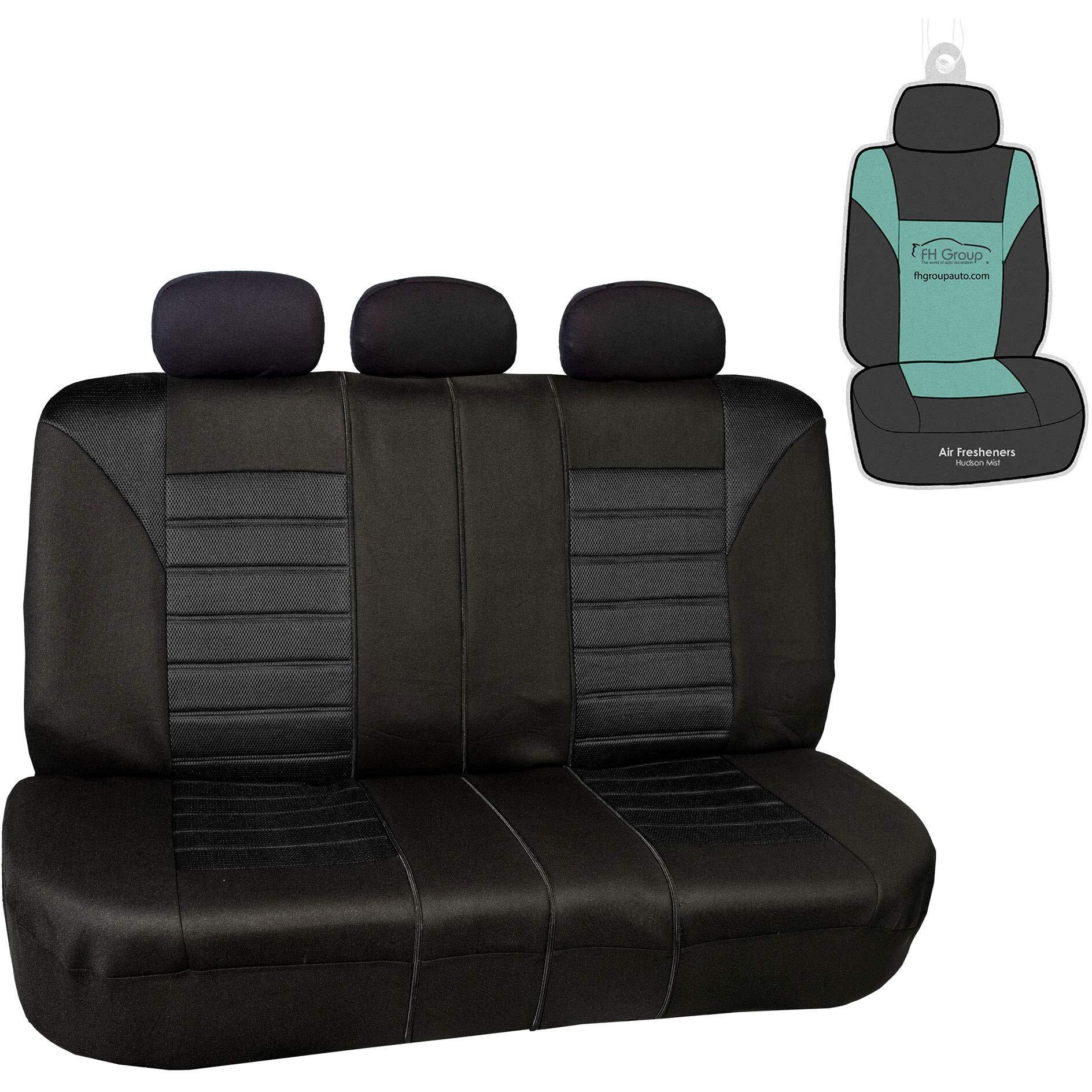 Fh Group Car Seat Cover For Back Seat Premium 3D Air Mesh Black Seat Cover Universal Fit Rear Seat Cover Split Bench Car Seat Protector For Dogs And Kids, Car Interior Accessories For Suv Sedan Van