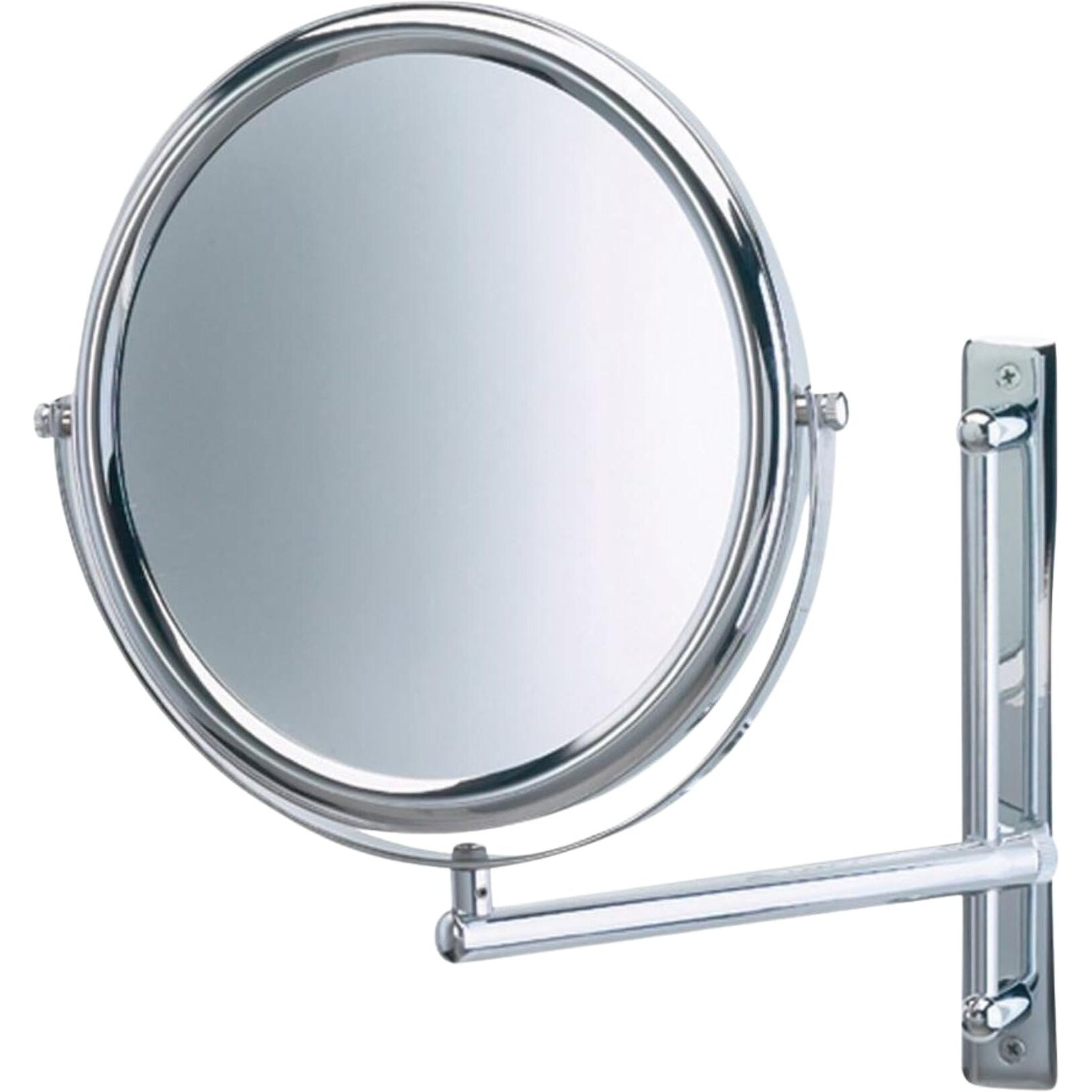 Jerdon Two-Sided Wall-Mounted Makeup Mirror - Makeup Mirror With 3X Magnification & Wall-Mount Arm - 9 Inch Diameter Mirror With Chrome Finish Wall Mount - Model Jp3030Cf