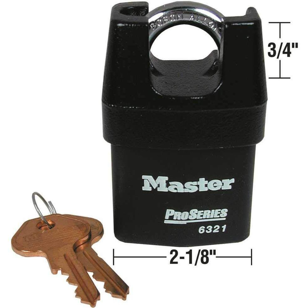 Master Lock 6321 Proseries Padlock, 1" X 2.1" X 4", Black