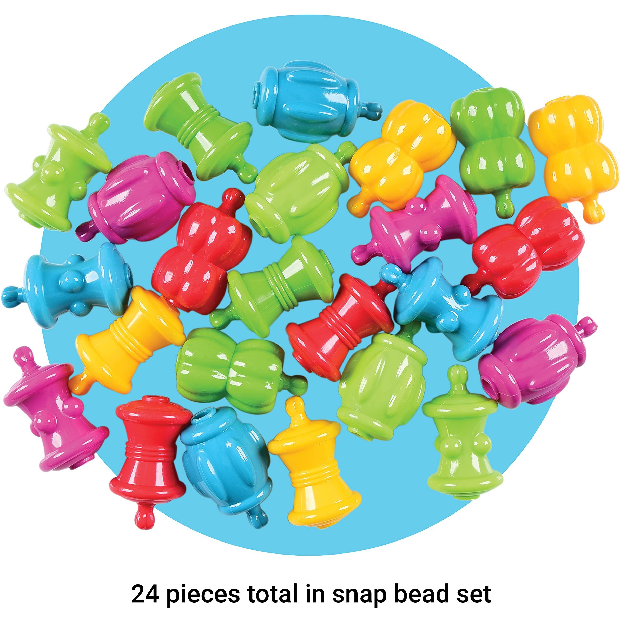 Constructive Playthings Colorful Snap Beads Set For Children And Toddlers Ages 1+, Pop Beads Arts And Craft Developmental Kids Stem Toy Set, Multicolor