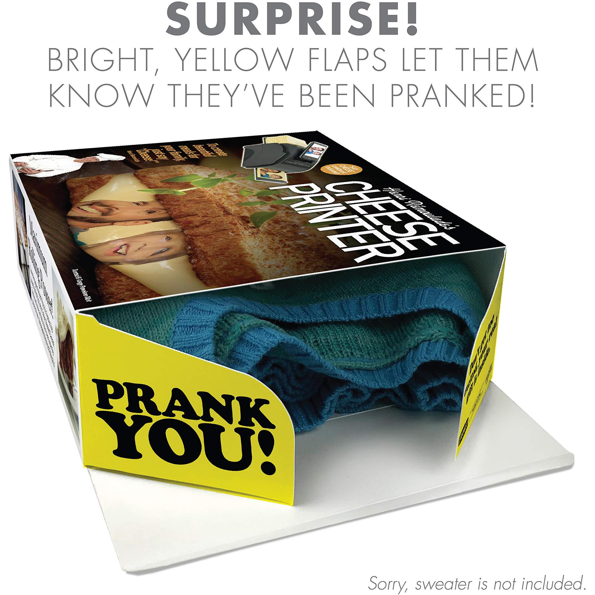 Prank-O Cheese Printer Gag Gift Empty Box, Mother's Day Gift Box, Wrap Your Real Present In A Convincing And Funny Fake Gift Box, Practical Joke For Birthday Presents, Holidays, Parties