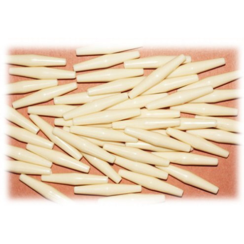 1 1/2" (One And One Half Inch) Hair Pipe Choker Beads White Hairpipe Simulated Bone Plasticpk/50