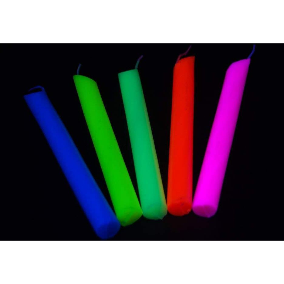 Directglow 5 Pack Blacklight Reactive Drip Candle Set Glow Party Supply Uv Effects