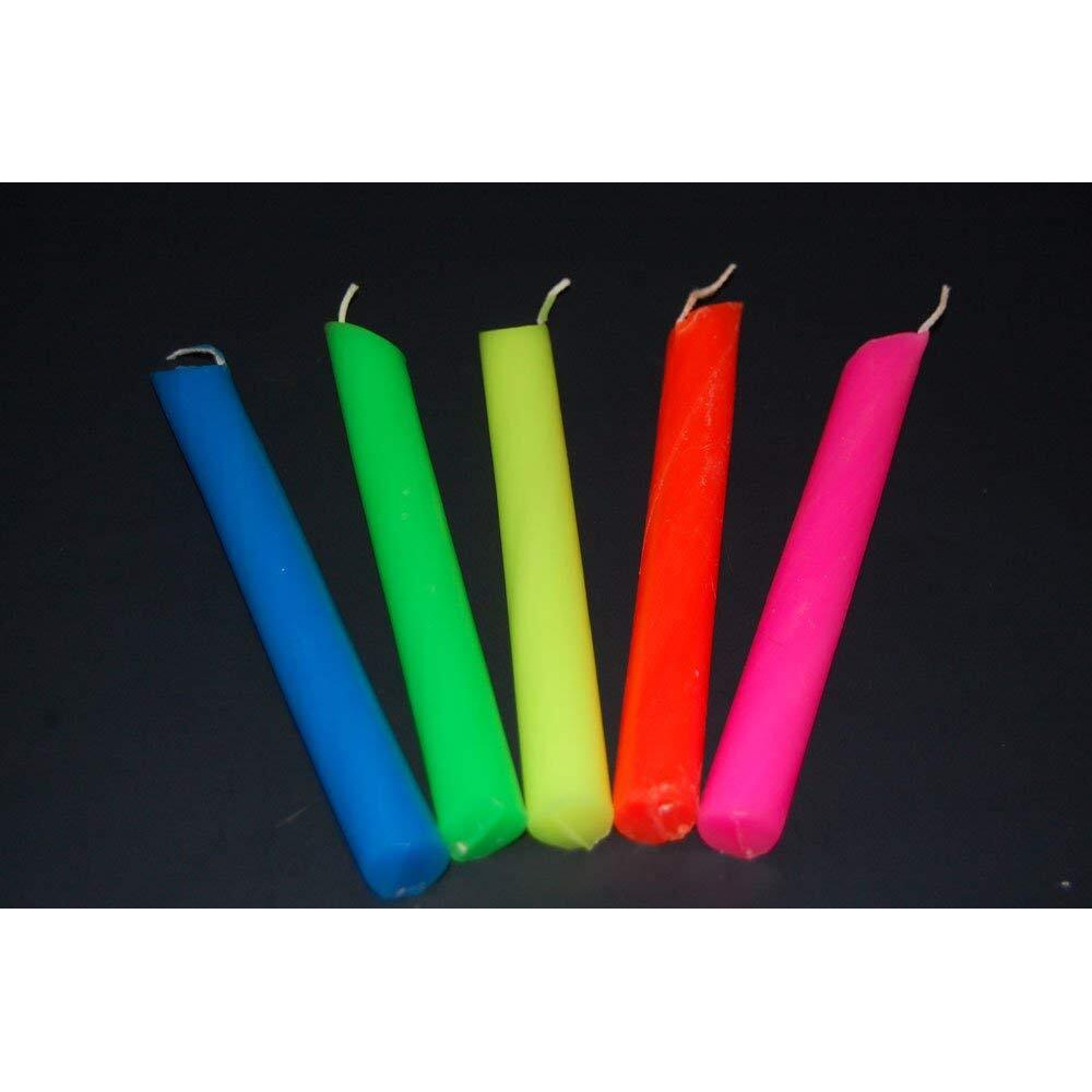 Directglow 5 Pack Blacklight Reactive Drip Candle Set Glow Party Supply Uv Effects