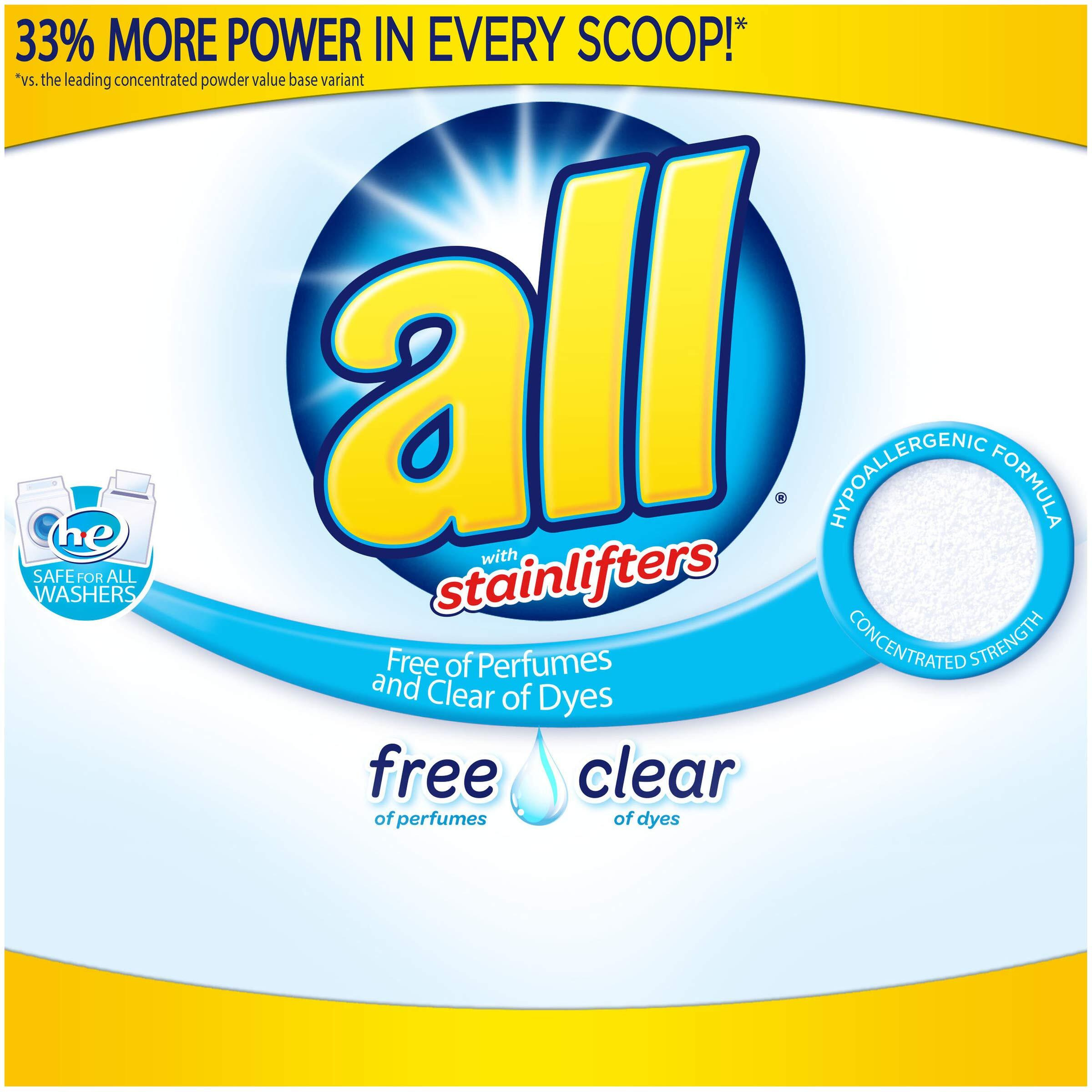 All Powder Laundry Detergent, Free Clear For Sensitive Skin, 52 Ounces, 40 Loads