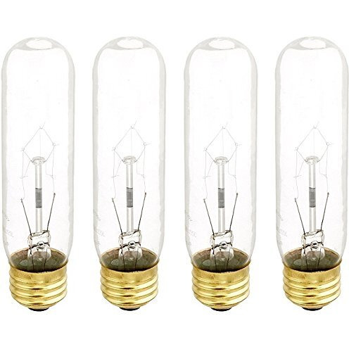 Bulbrite B60T10C 60-Watt Incandescent T10 Tubular Bulb, 120V, Clear (4)