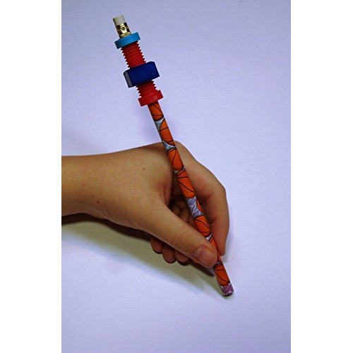 Beacon-Ridge Fidget Pencil Toppers On Pencil, Set Of 6 (3 Wing Nuts And 3 Nuts'N Bolts), Colors Vary