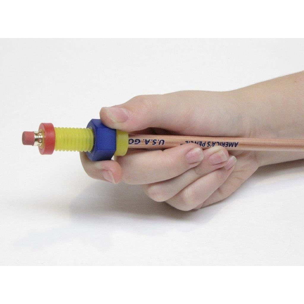 Beacon-Ridge Fidget Pencil Toppers On Pencil, Set Of 6 (3 Wing Nuts And 3 Nuts'N Bolts), Colors Vary