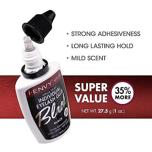 I Envy By Kiss Mega Hold Individual Eyelash Adhesive Glue Black (Kpeg08 - Black)