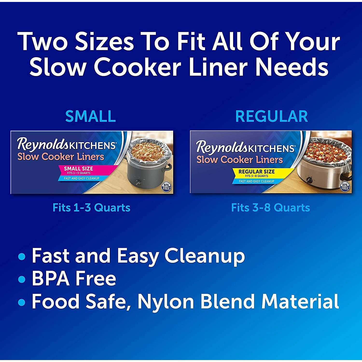 Reynolds Kitchens Slow Cooker Liners, Regular (Fits 3-8 Quarts), 6 Count (Pack Of 2), 12 Total