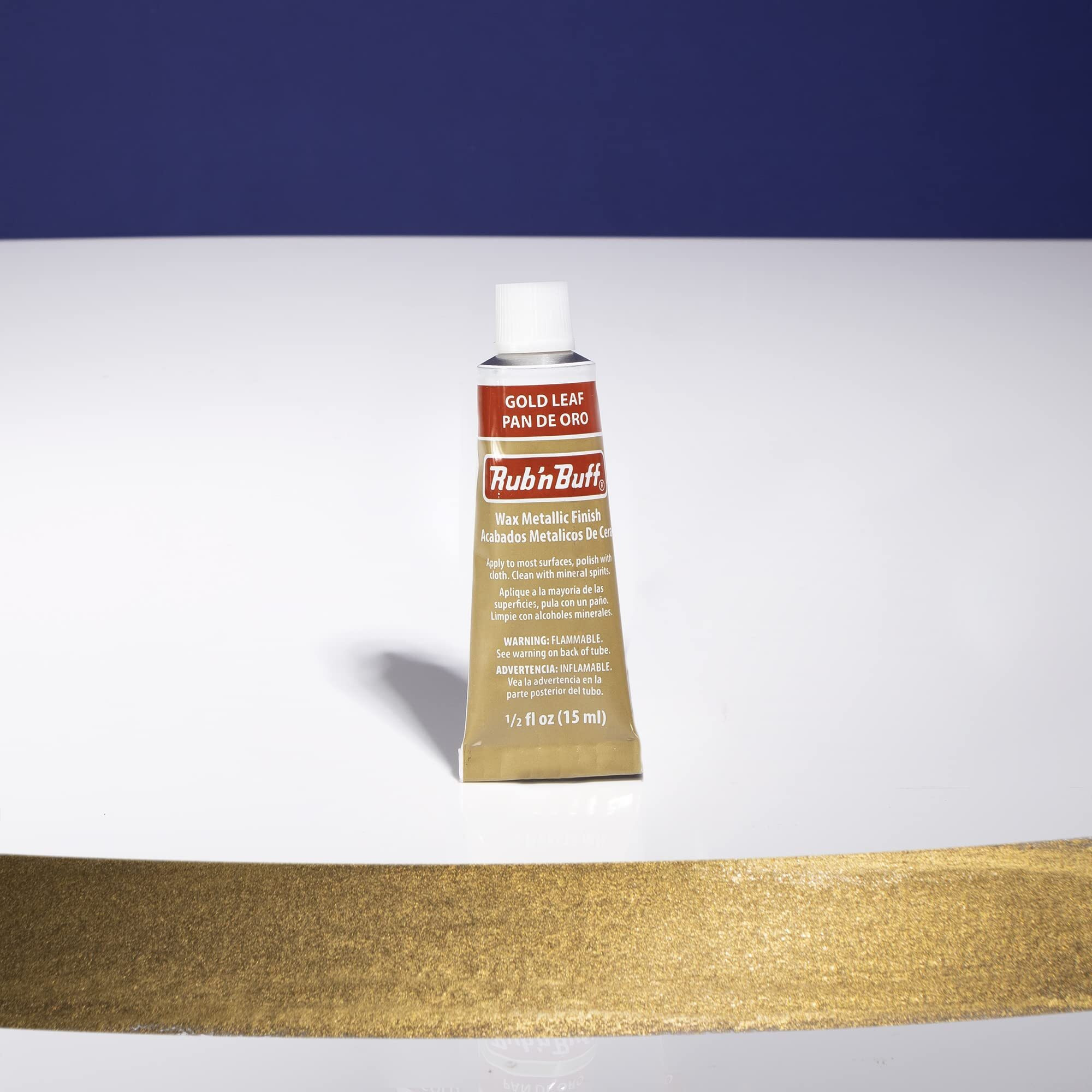 Amaco Rub N Buff Wax Metallic Finish - Rub N Buff Gold Leaf 15Ml Tube - Versatile Gilding Wax For Finishing Furniture Antiquing And Restoration - Rub And Buff Colors Single Tube