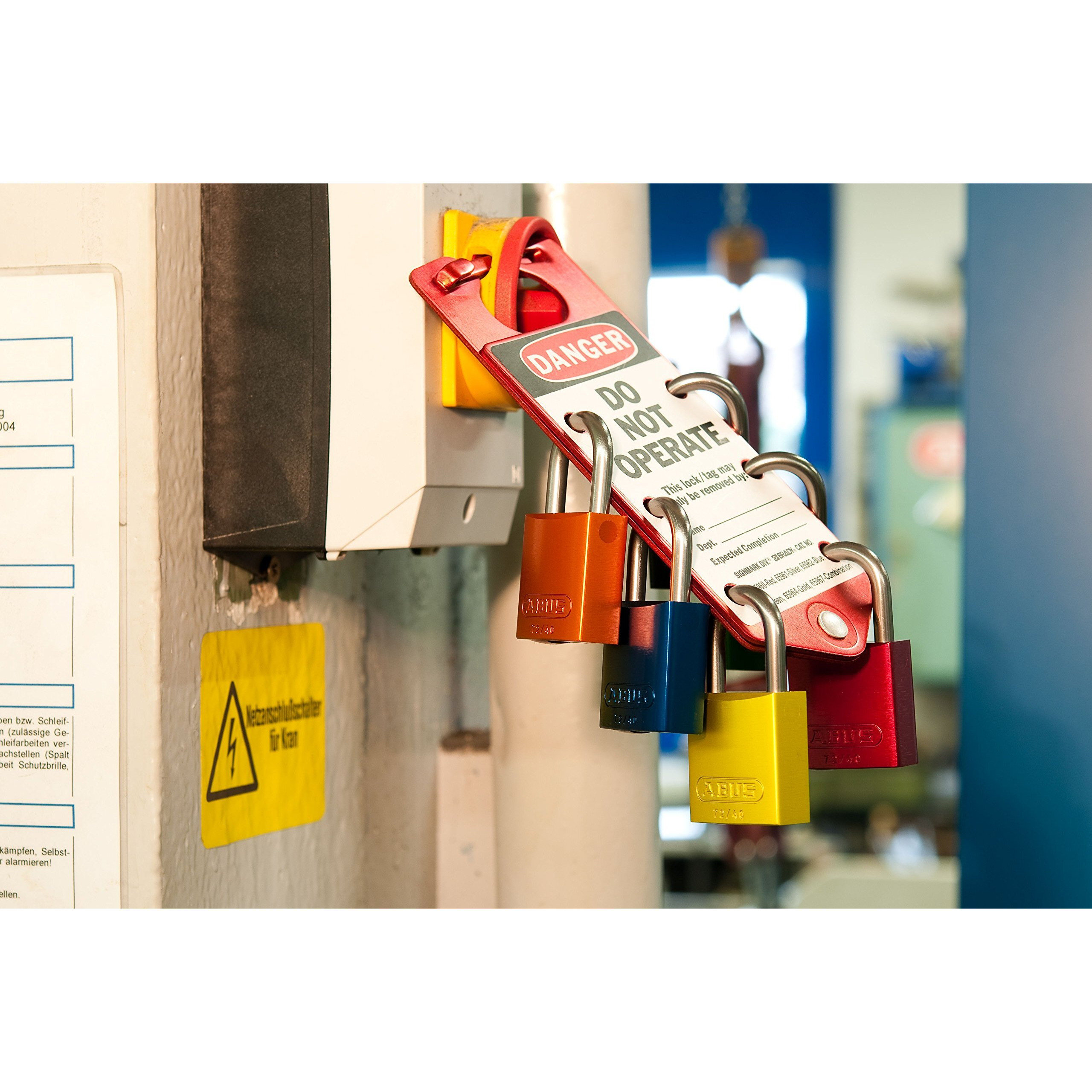 Abus Orange 72/40Hb40 Lockout Tagout Padlock W/ 1.5" Shackle, 12 Pack, Keyed Alike, 12 Padlocks With 24 Keys