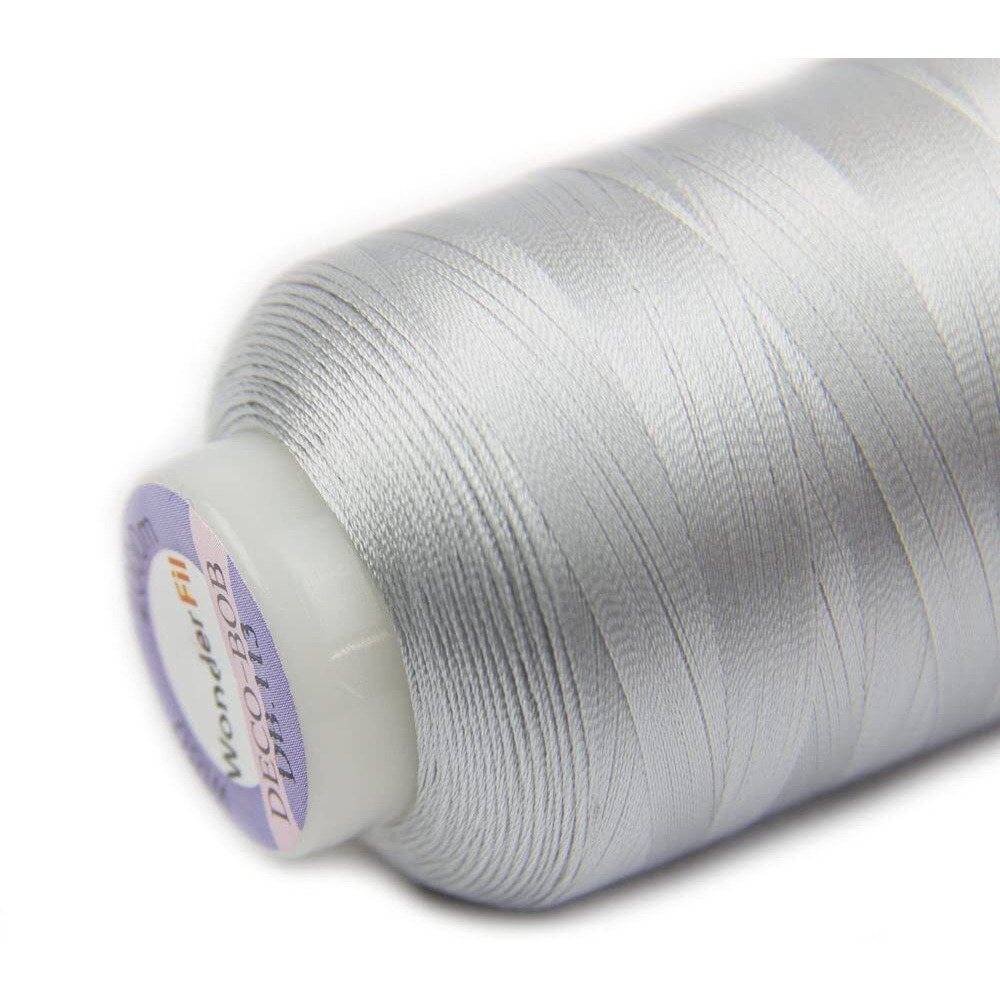 Wonderfil Decobob Cottonized Polyester Thread, 80 Weight, 6500 Yards (Dbl113 Dove Gray)