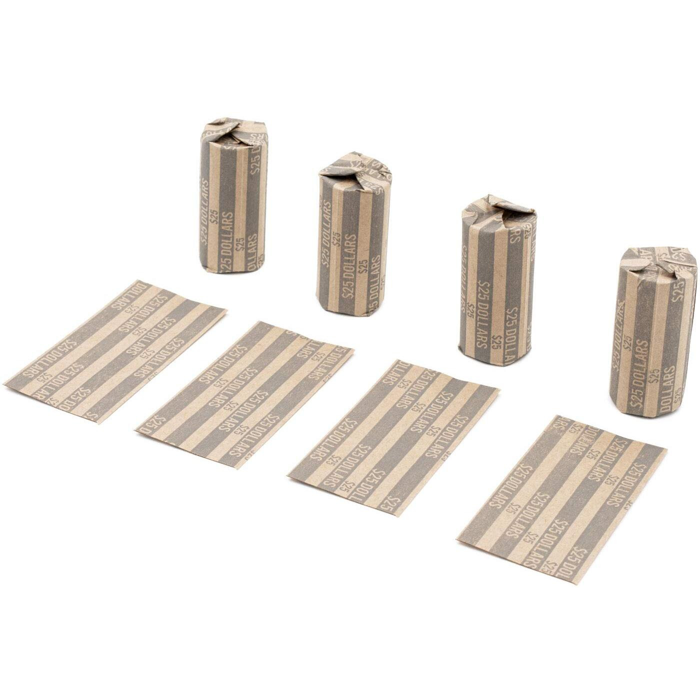 Sacagawea Dollar Coin Wrappers, 1,000 Flat Striped Coin Wrappers/Coin Rolls For Sacagawea Coins