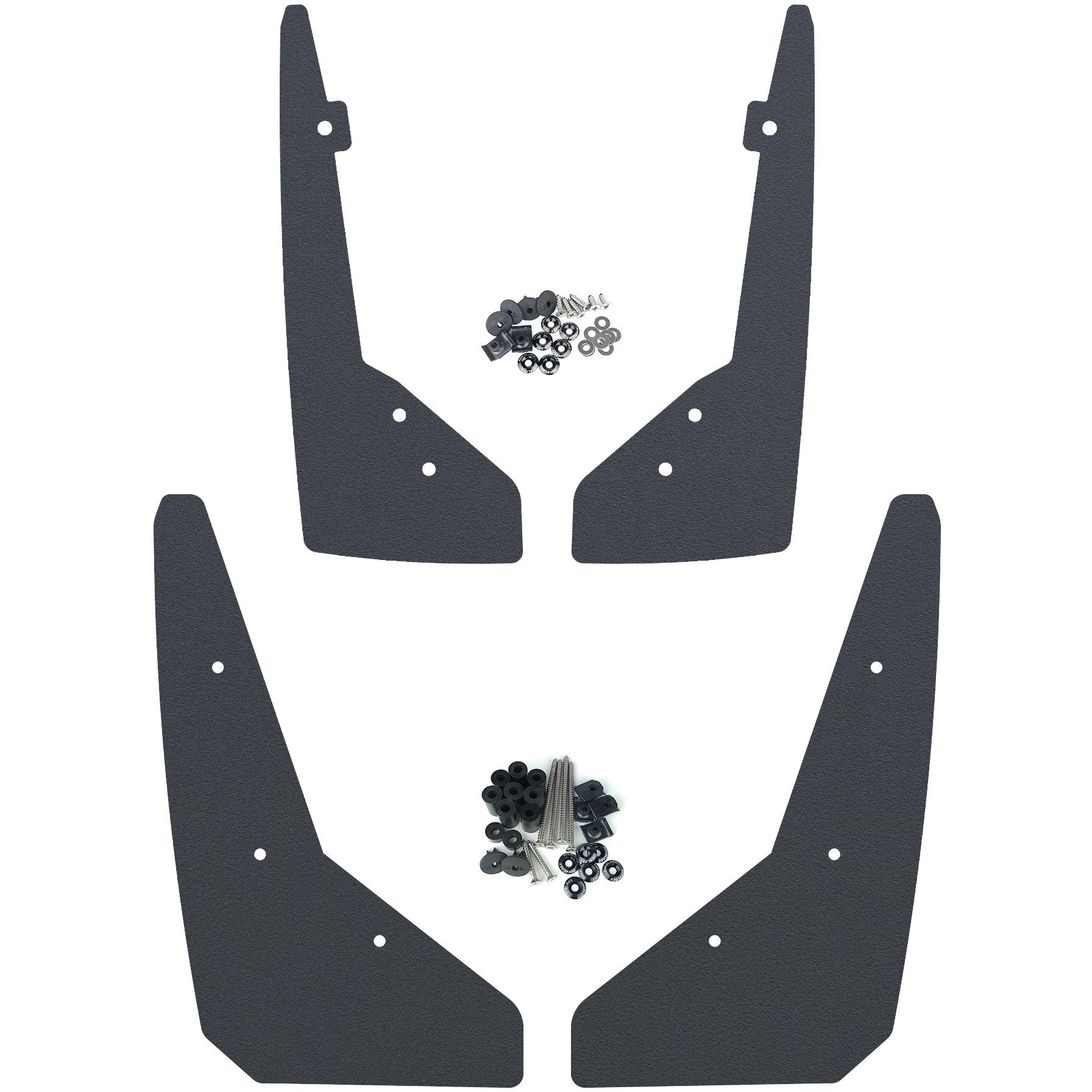 Rokblokz Splash Guards For 2015-2019 Compatible With Ford Mustang - Rock Guards Fit V6 - Ecoboost - And Gt Models (Not Gt350/500) (Black, Set Of 4 - Front And Rear)