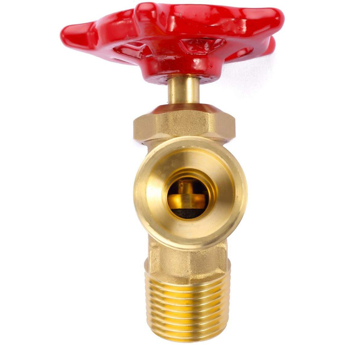 Litorange Solid Brass Backyard 65 Degree Elbow Stop Valve Hose Bibb Solder Npt 1/2" Male Thread To Mht 3/4" Inch Male Threaded Garden Hose Connector Adapter Water Shut-Off Valve Faucet
