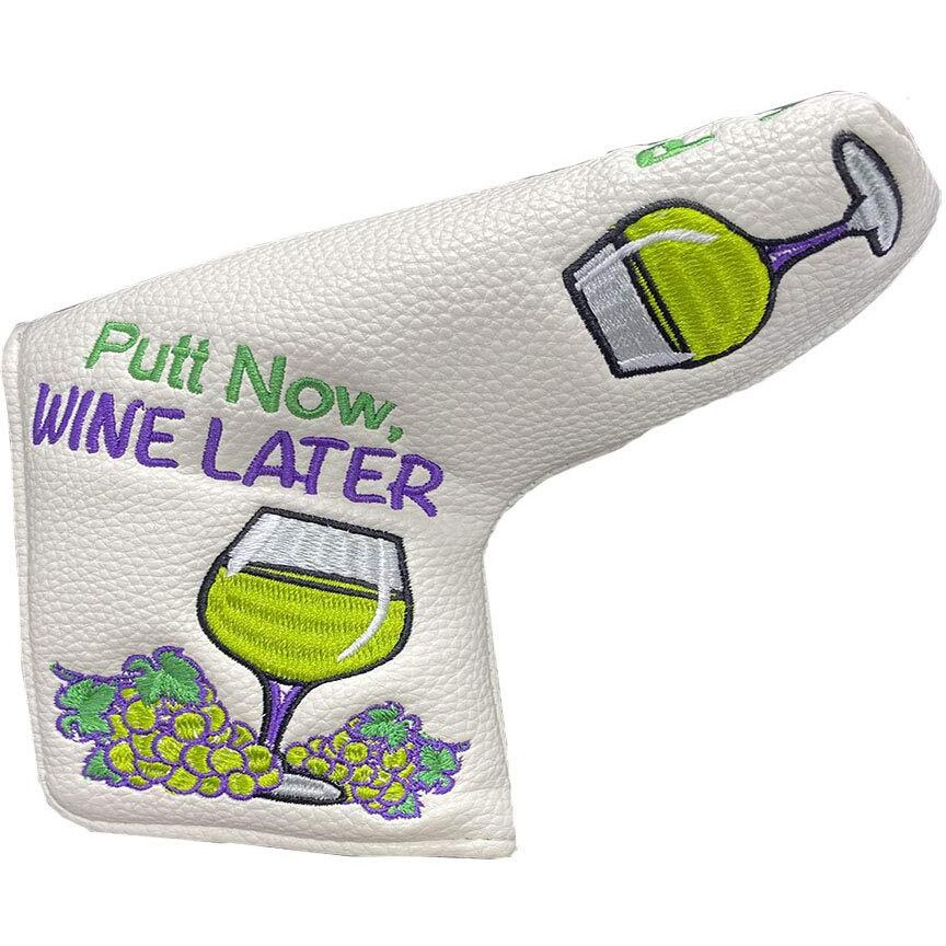 Giggle Golf Blade Putter Cover | Golf Bag Accessory | Great Golf Gift For Women & Men (Putt Now, Wine Later)