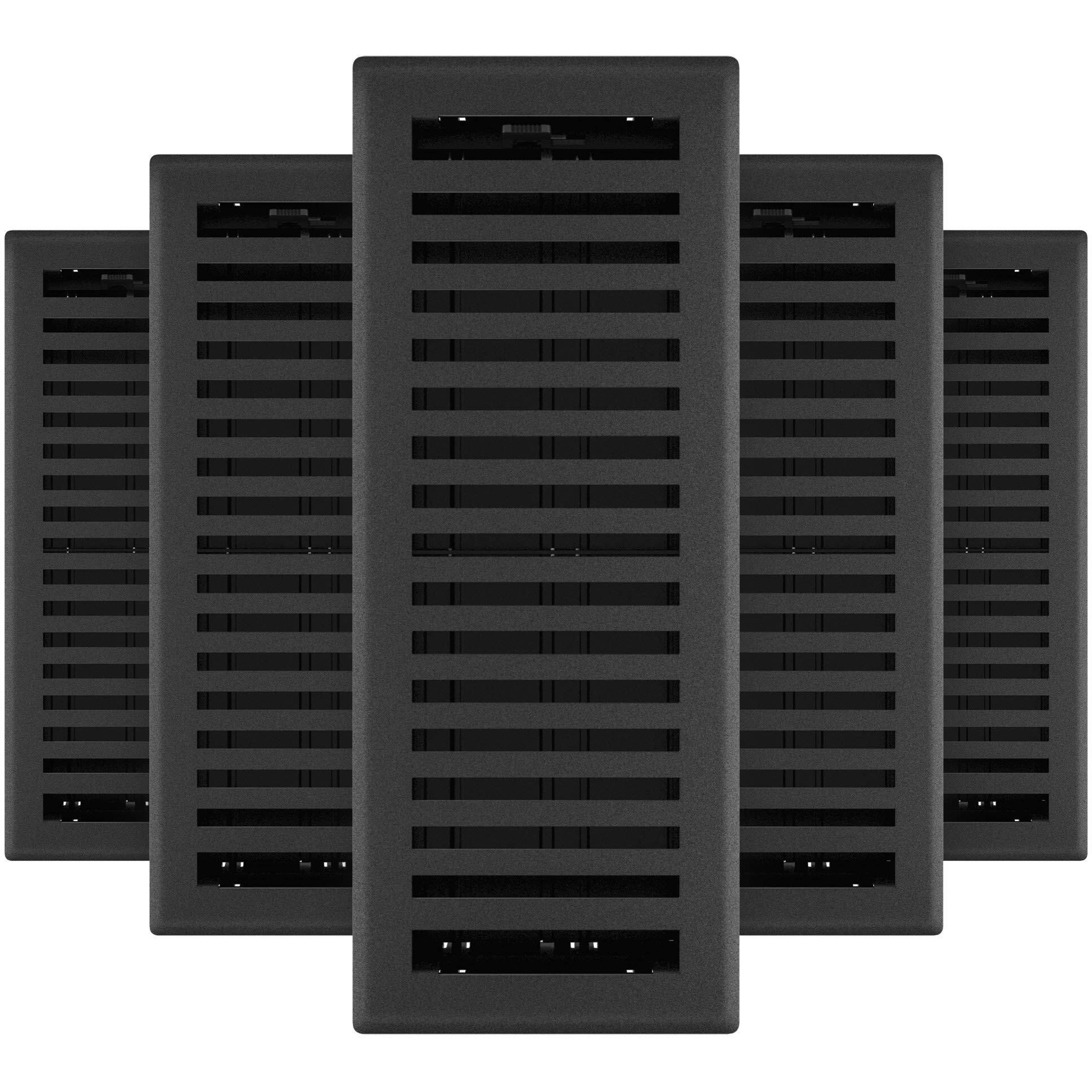 Imperial Rg3440 Montezuma Decorative Floor Register, 4 X 12-Inch, Black Iron, 5 Count