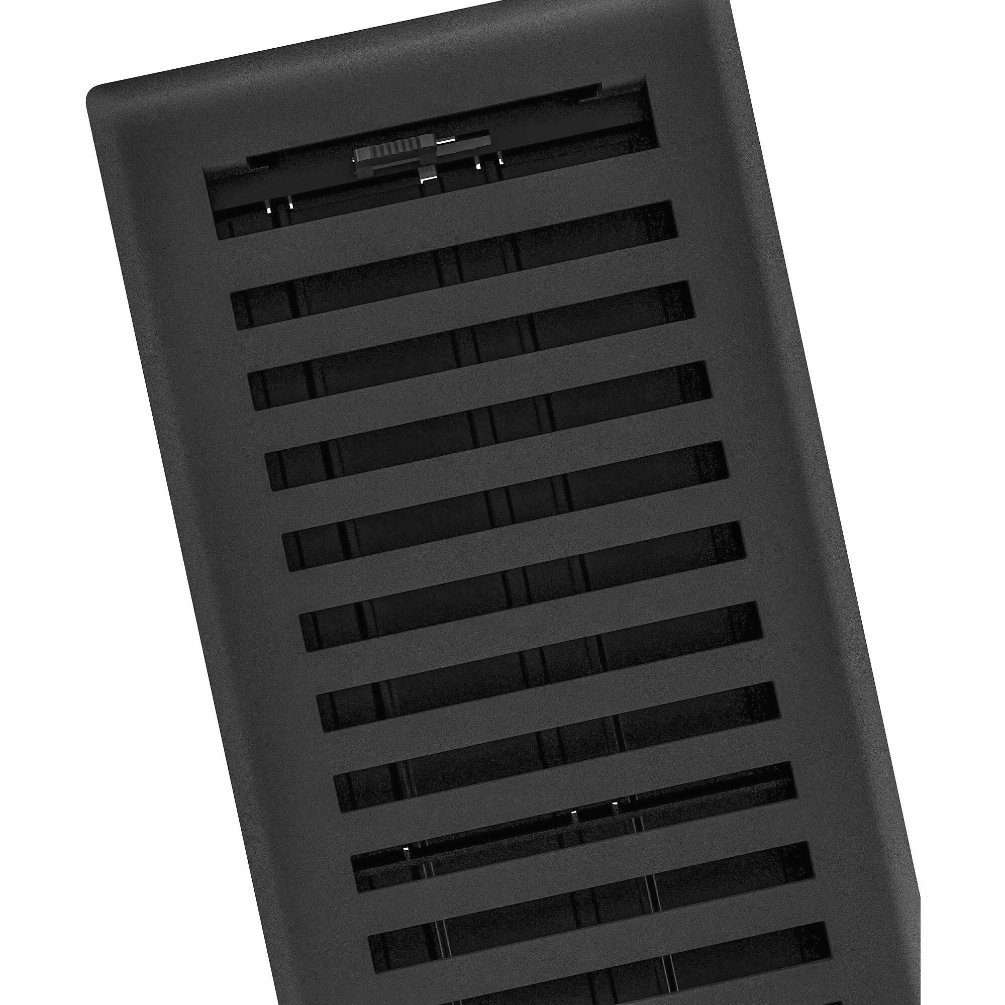 Imperial Rg3440 Montezuma Decorative Floor Register, 4 X 12-Inch, Black Iron, 5 Count