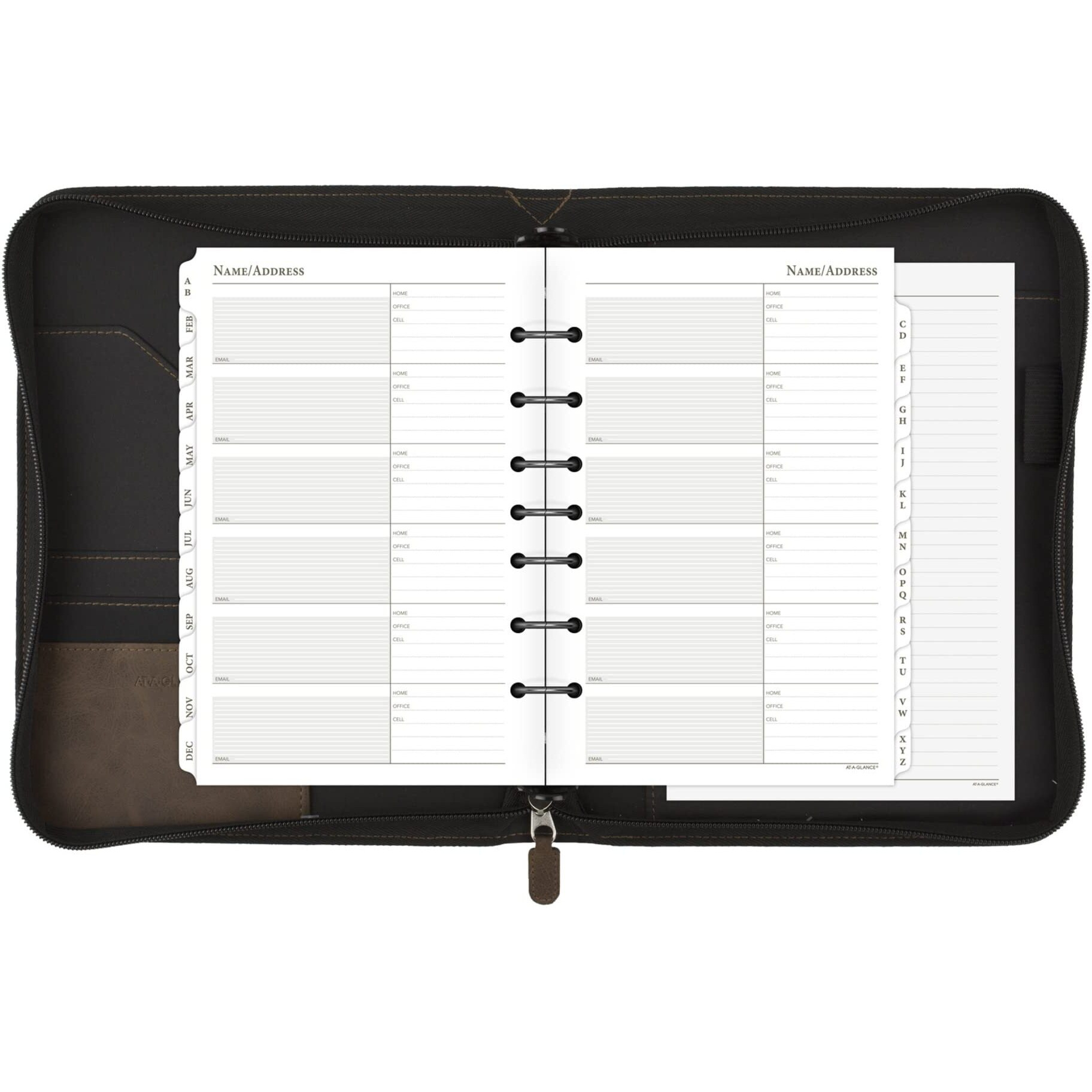 At-A-Glance Simulated Leather Undated Starter Set, 43184 Day-Timer, Desk Size, Distressed Brown (031-0140-04)