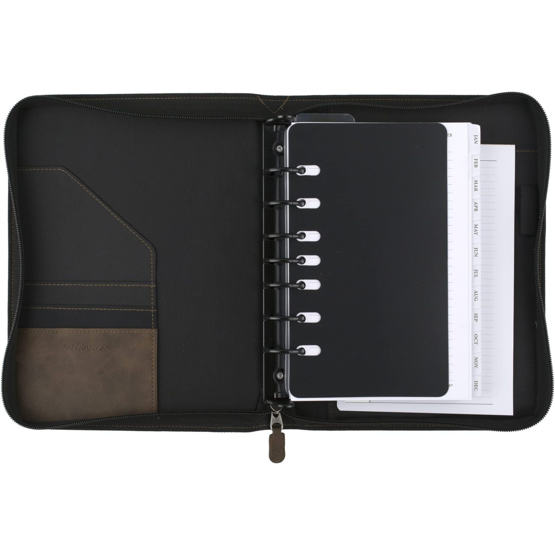 At-A-Glance Simulated Leather Undated Starter Set, 43184 Day-Timer, Desk Size, Distressed Brown (031-0140-04)