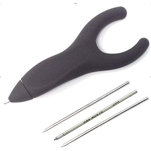 Penagain Ergosof, Ballpoint Pen, Black Pen With 2 Black Refills, 1 Blue Zebra Refill