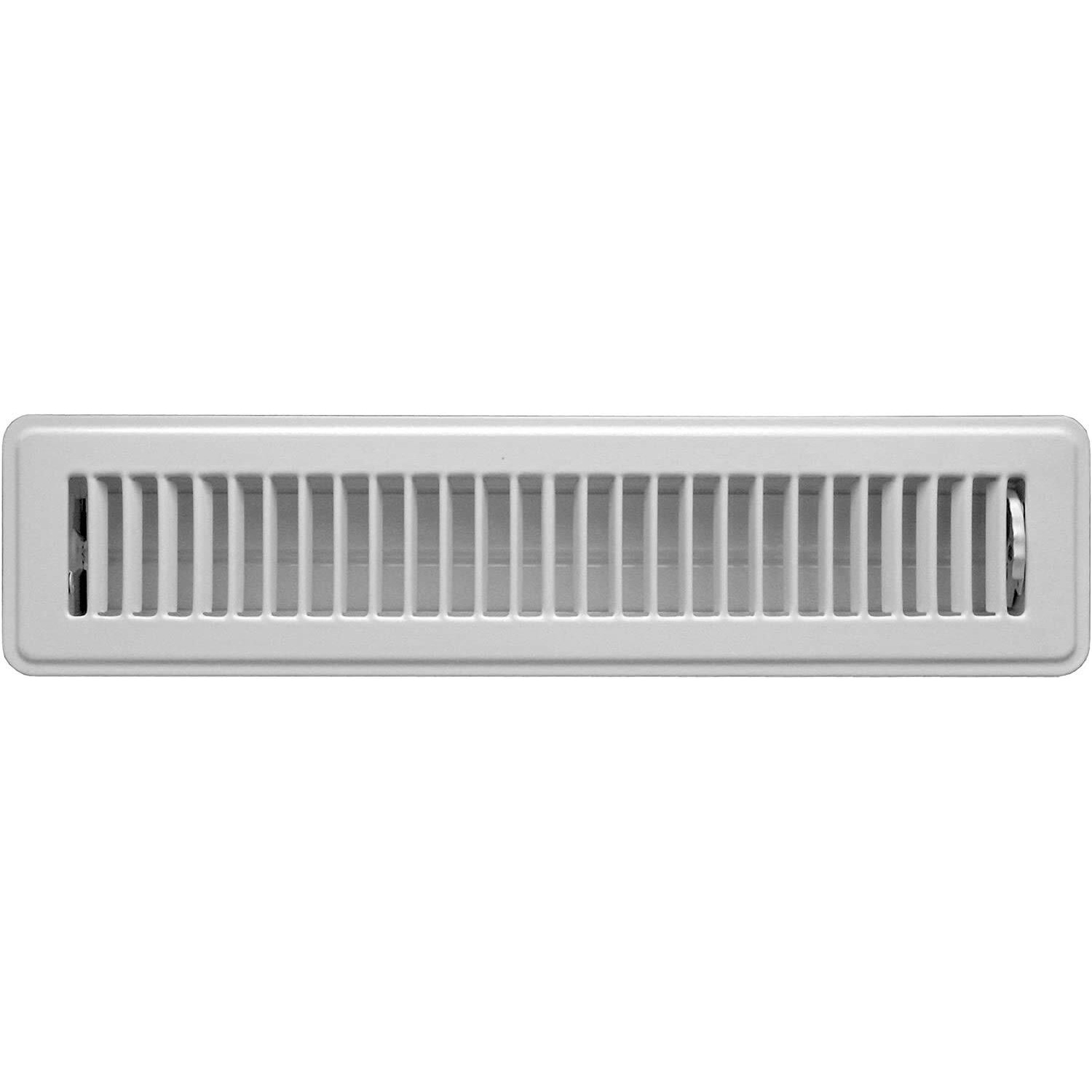Hartford Ventilation Floor Register Vent 2 X 14 - Heavy Duty Walkable Heat Vent - Premium Finish - Easy Adjust Air Supply Lever - All Steel Construction 2 Inch By 14 Inch Floor Vent Cover (1, White)