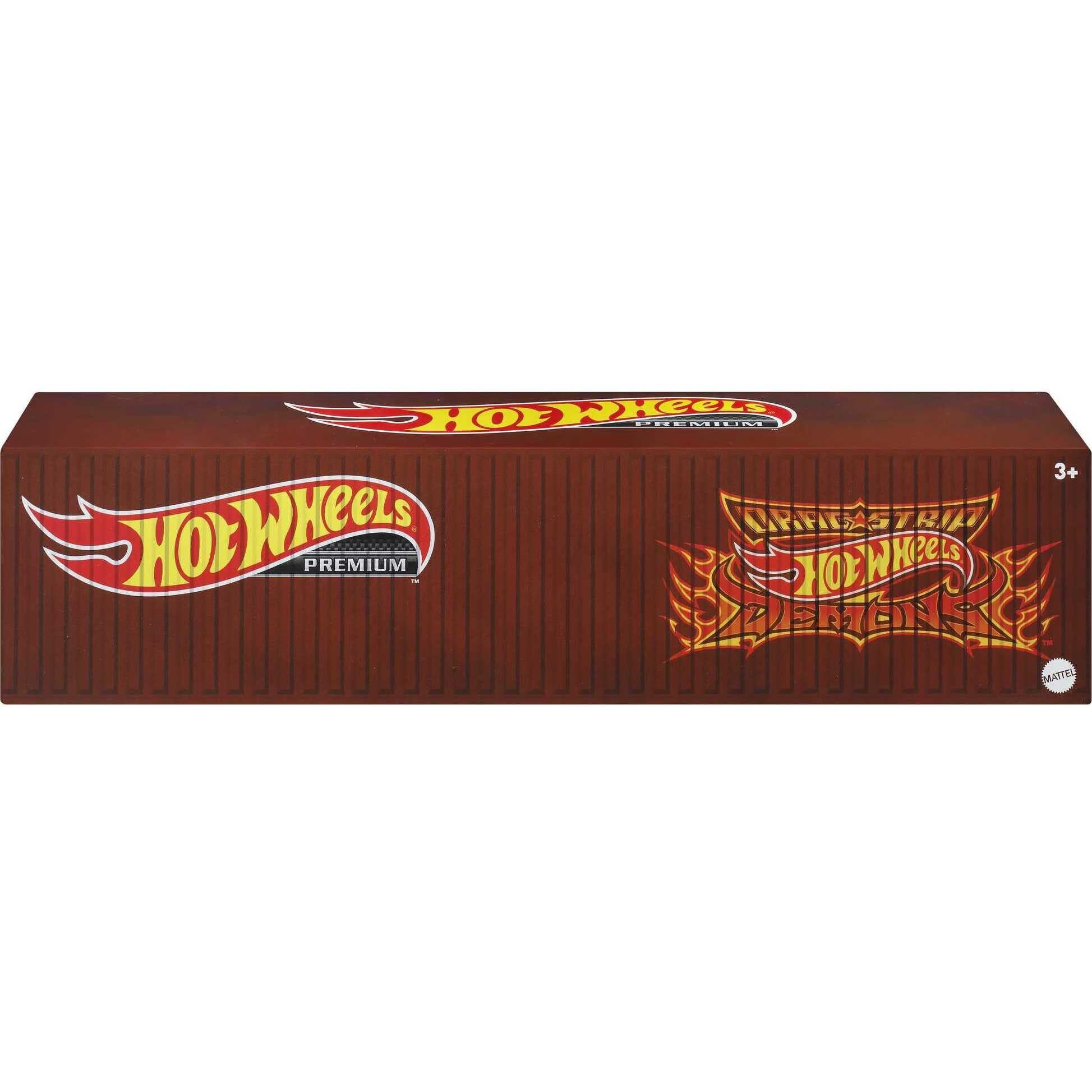 Hot Wheels Lions Roar Container Set, 5 164 Scale Premium Drag Racing Cars In Collectible Container, Metal/Metal & Realriders,For Collectors