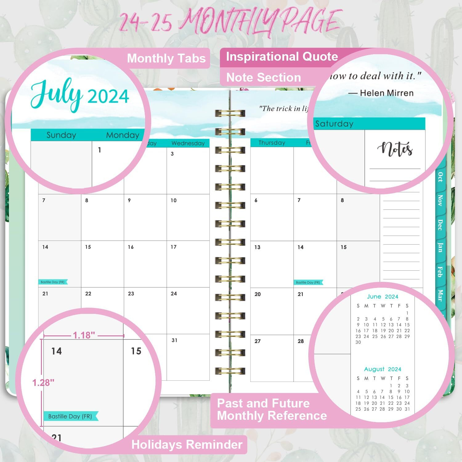 2024-2025 Planner - Planner 2024-2025, Weekly And Monthly Planner, Jul 2024 - Jun 2025, 8.5" X 6.4", Planner With Hardcover, Twin - Wire Binding, Monthly Tabs, Elastic Closure, Daily Organizer