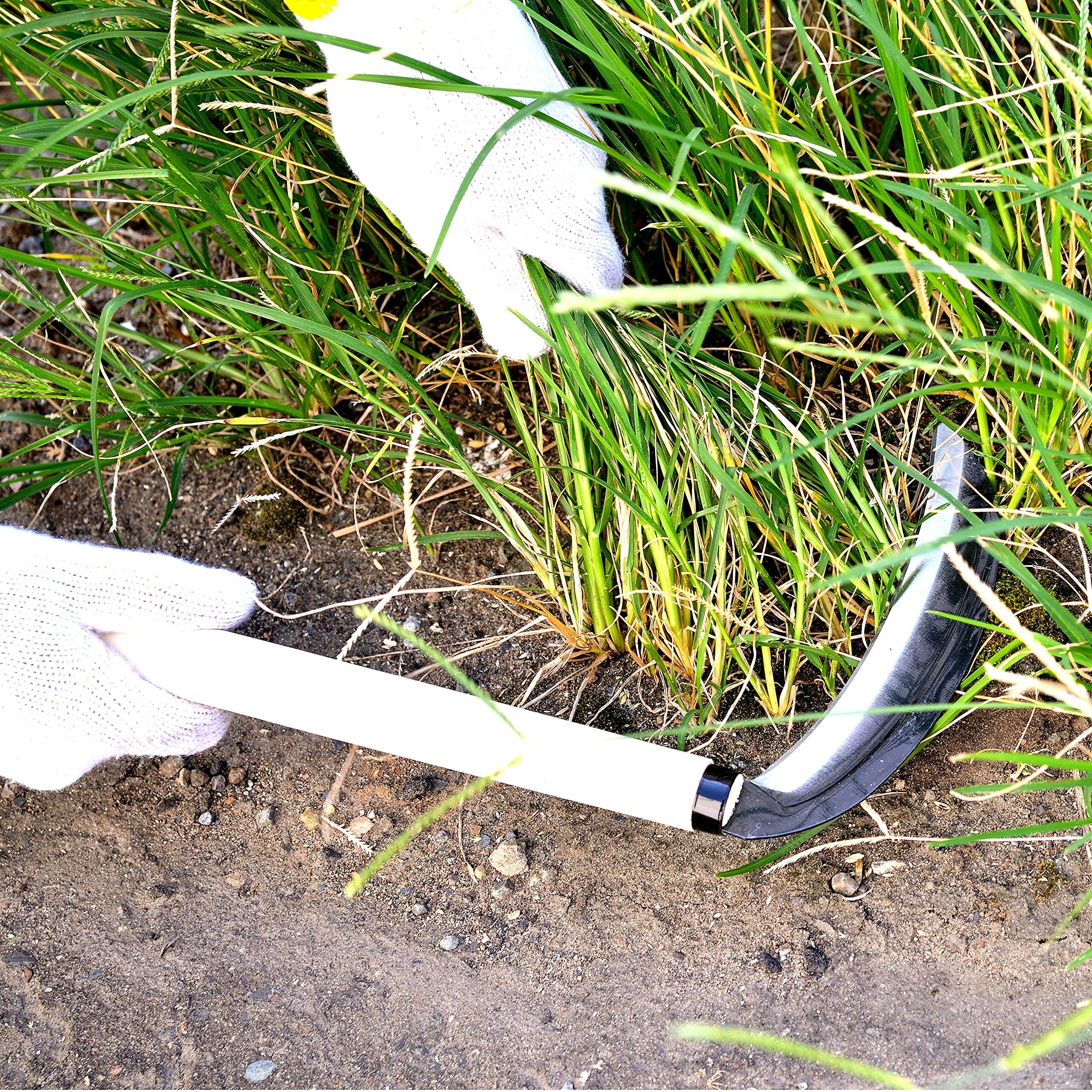 Kakuri Grass Sickle Garden Tool, Japanese Style Kama Weeding Sickle, 7.5" Carbon Steel Blade